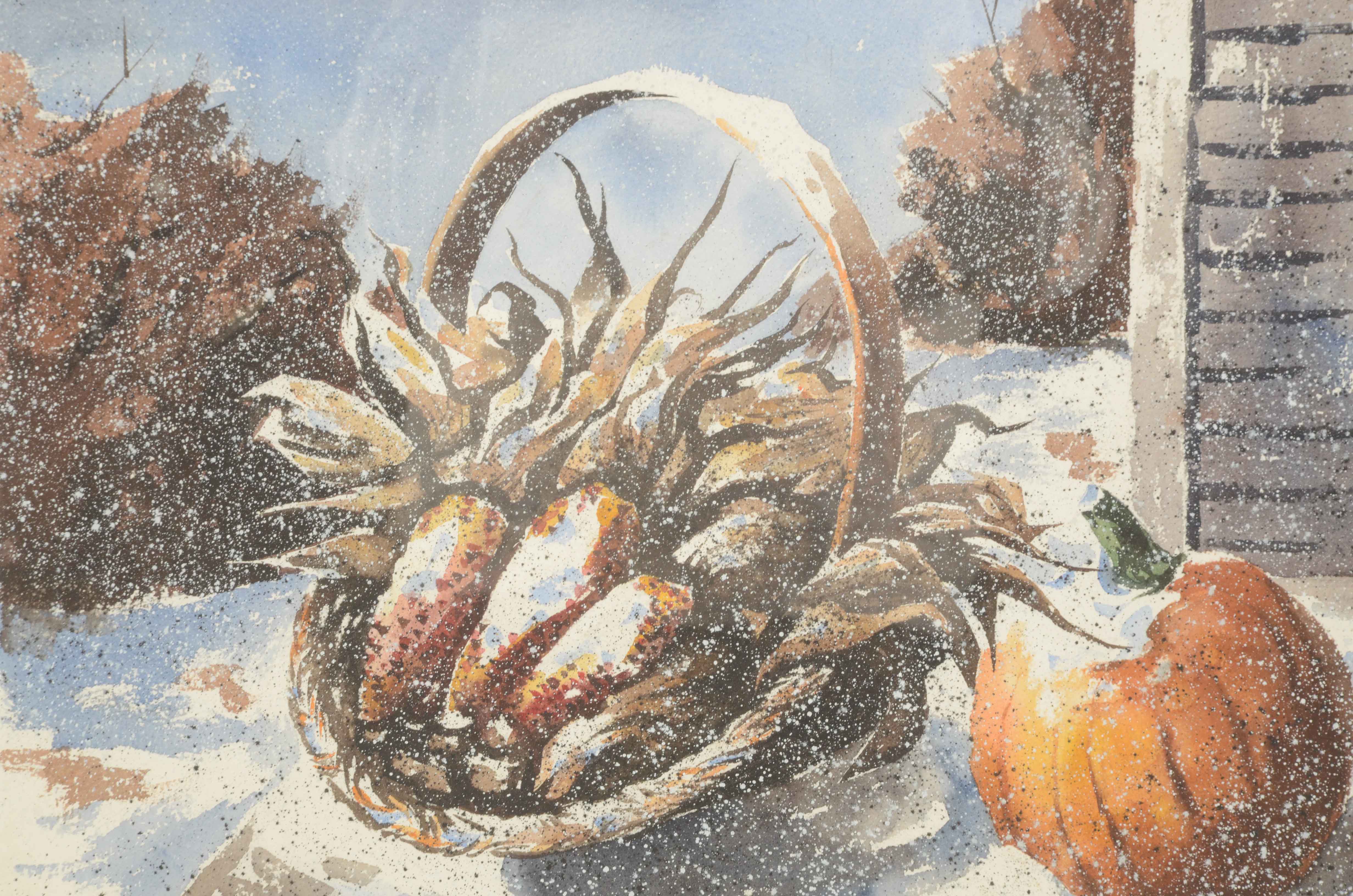 Paul Thompson Original Watercolor Painting "Cornstalk"