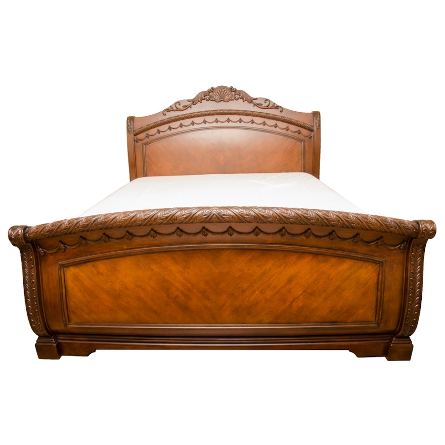 King Size Mahogany "North Shore" Sleigh Bed from Ashley Furniture