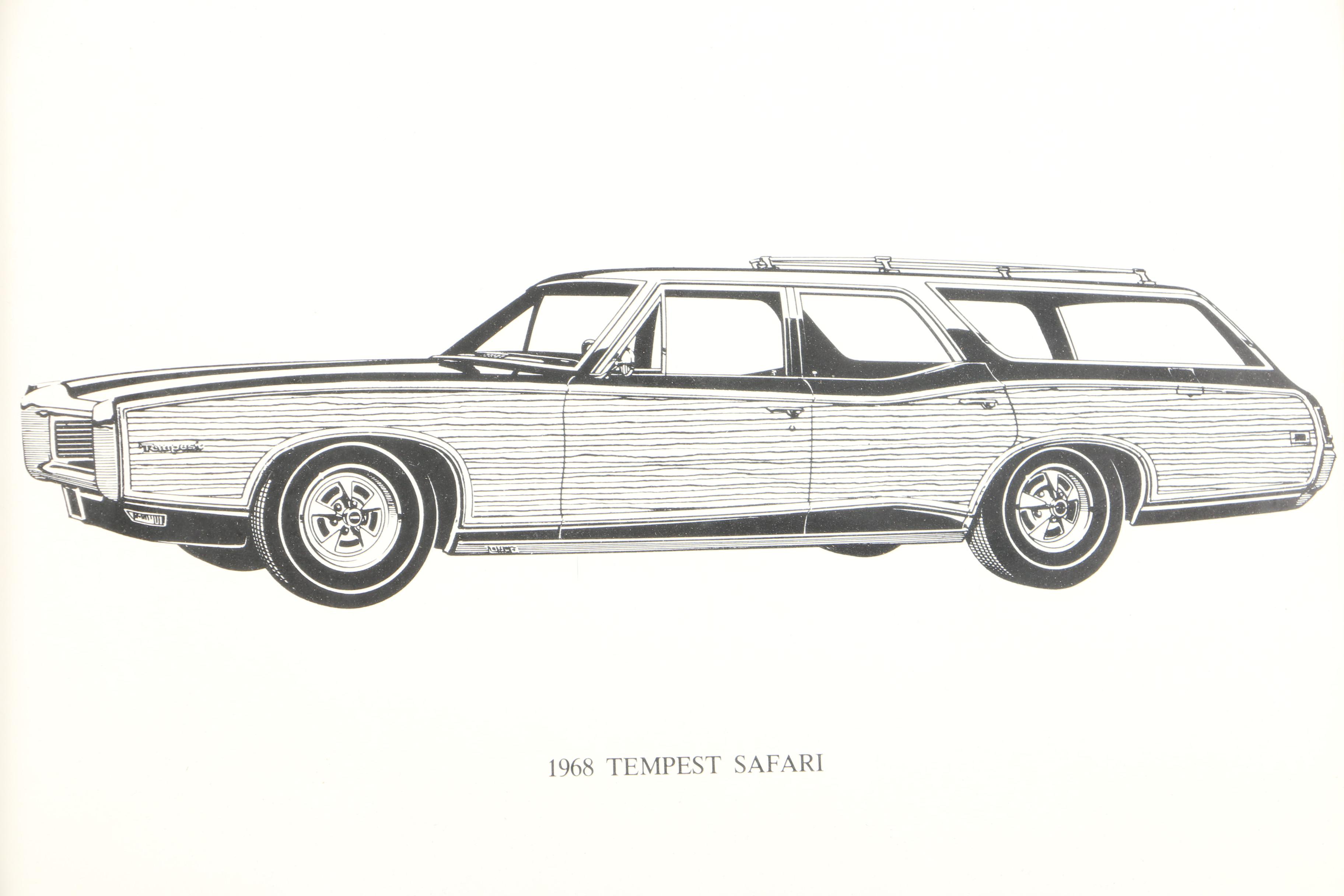 Digital Prints on Paper of 1968 Car Models Featuring Firebird