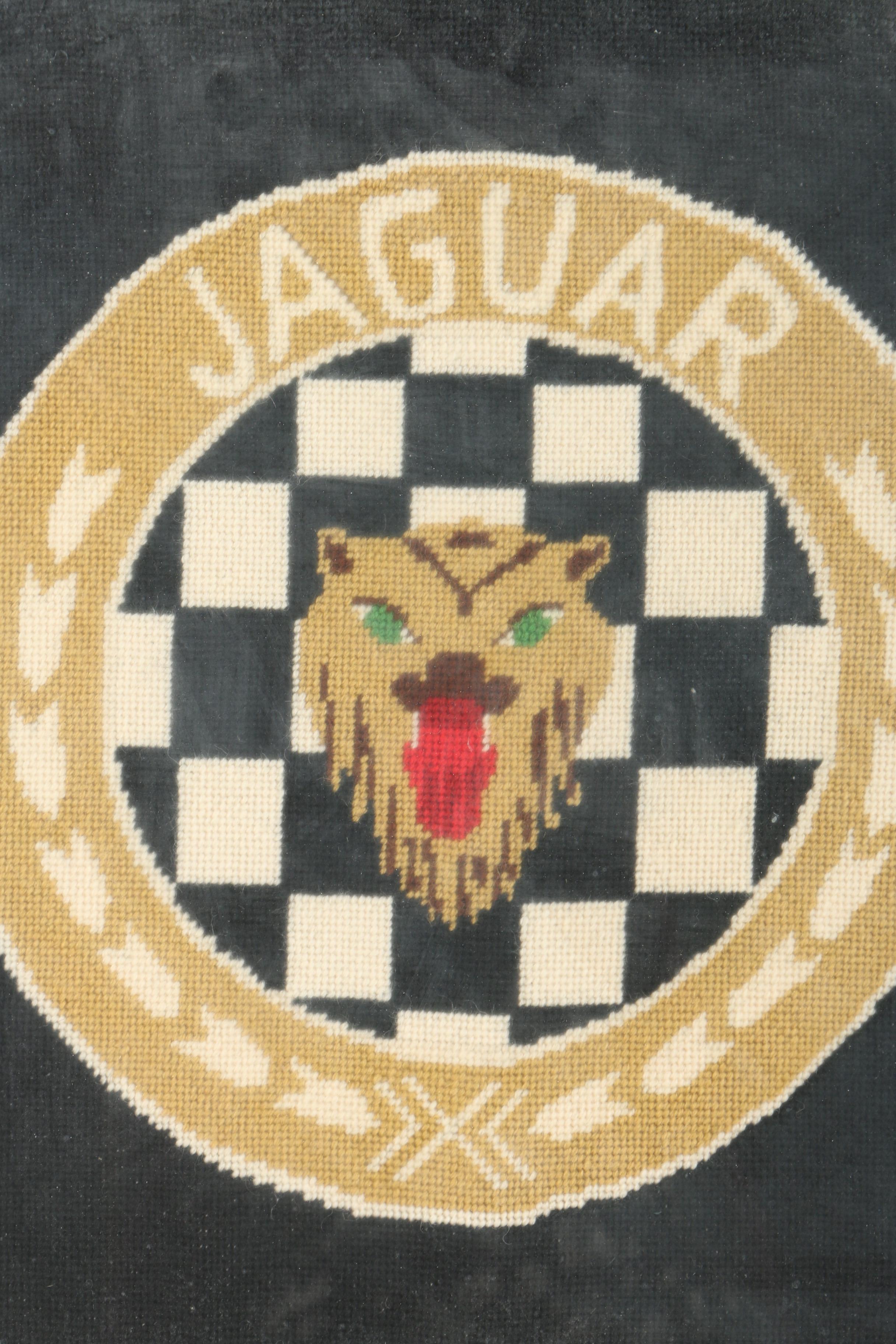 Needlepoint on Canvas of "Jaguar" Logo