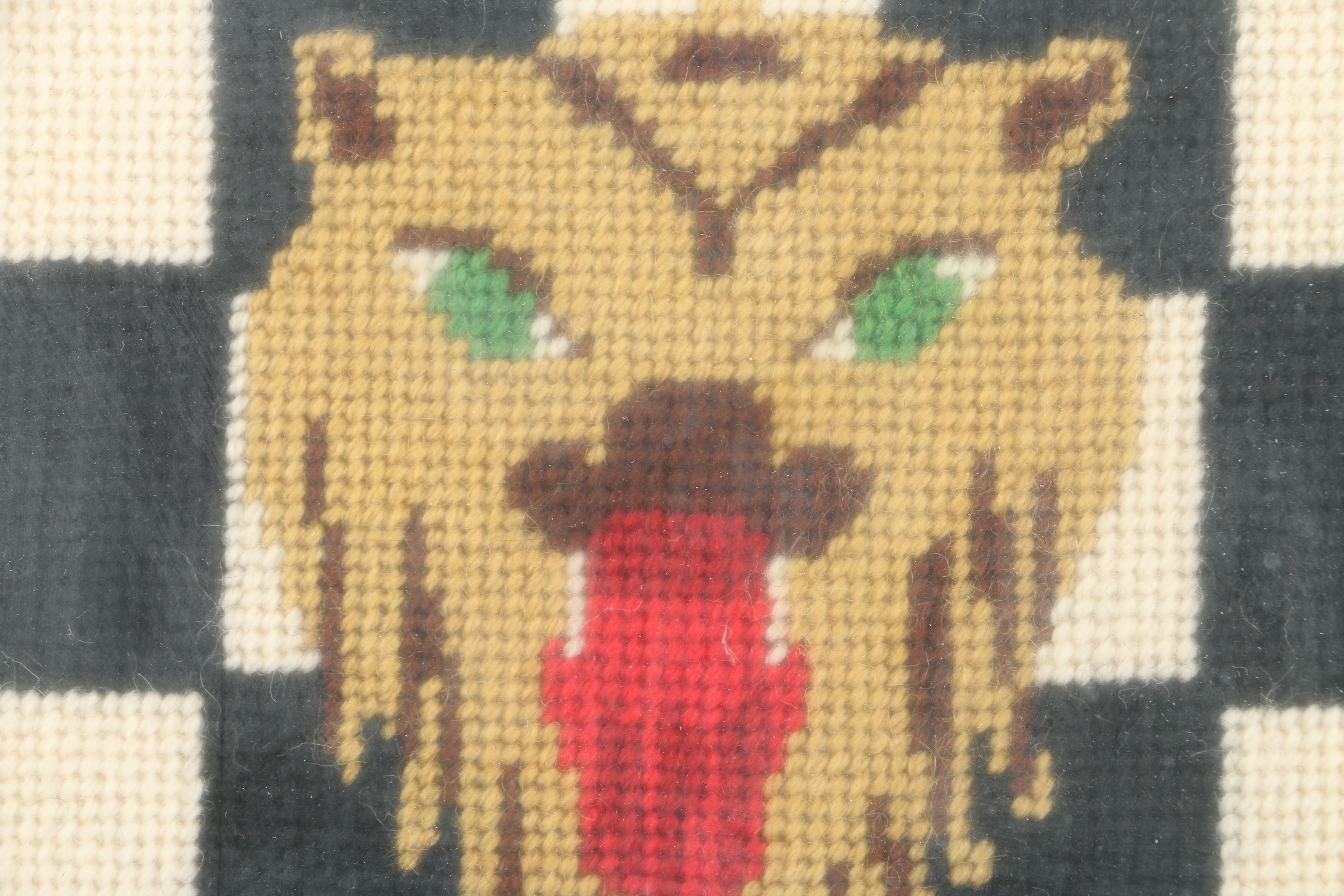 Needlepoint on Canvas of "Jaguar" Logo