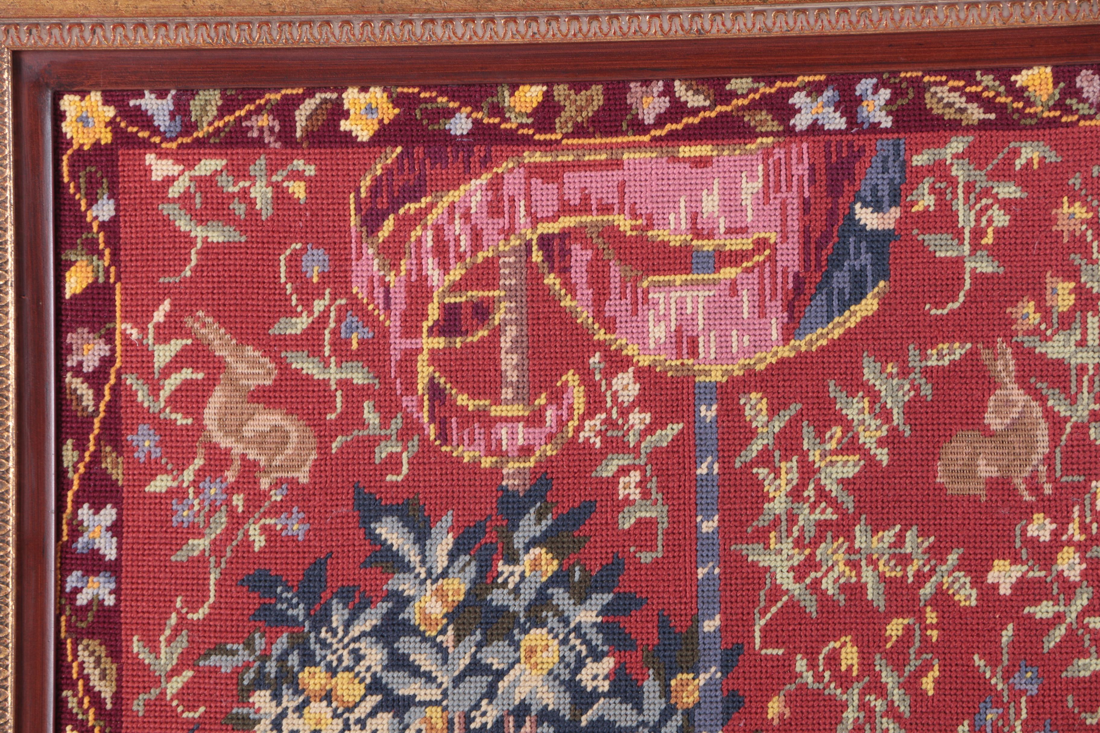 Framed Needlepoint After "The Lady and the Unicorn"