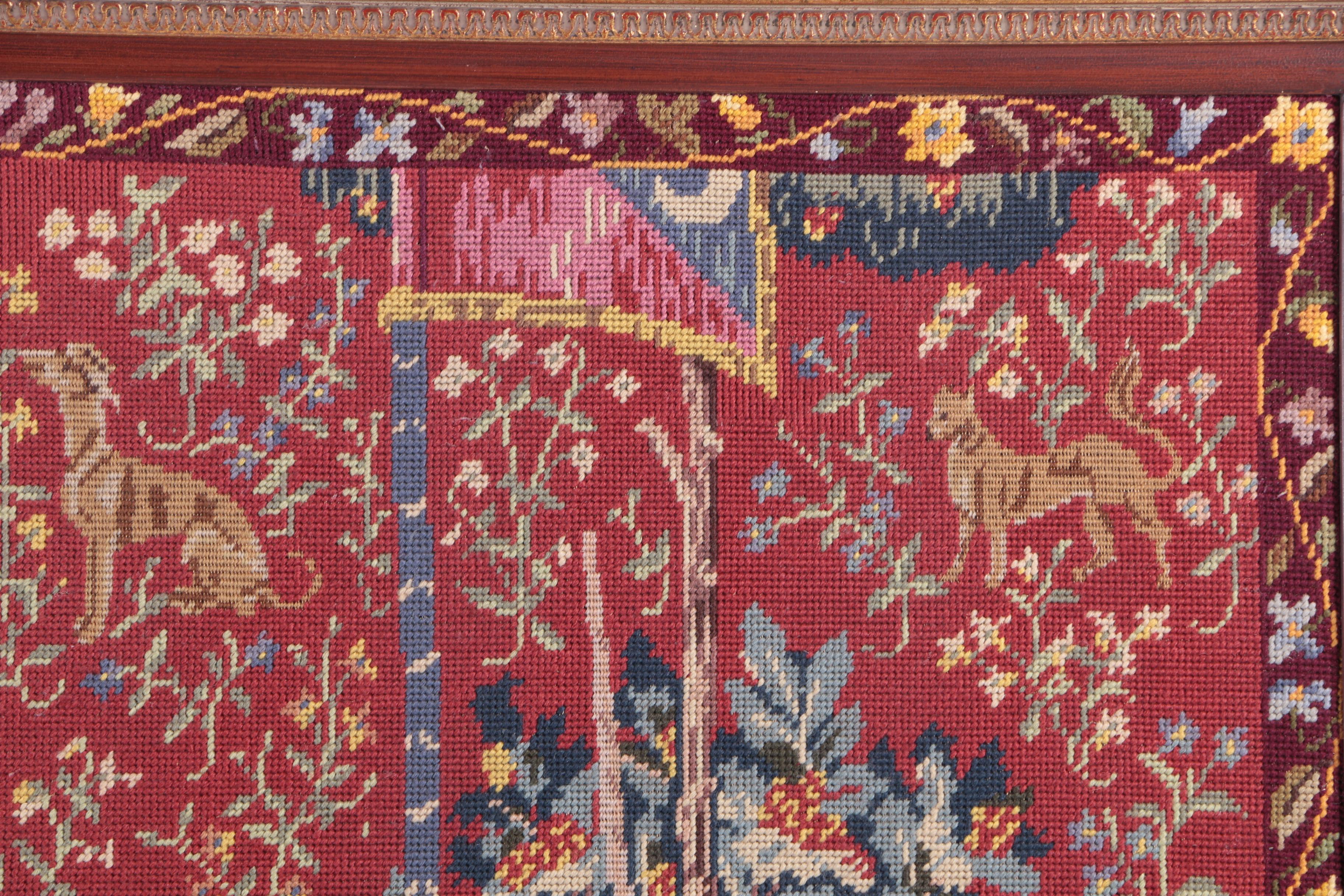 Framed Needlepoint After "The Lady and the Unicorn"