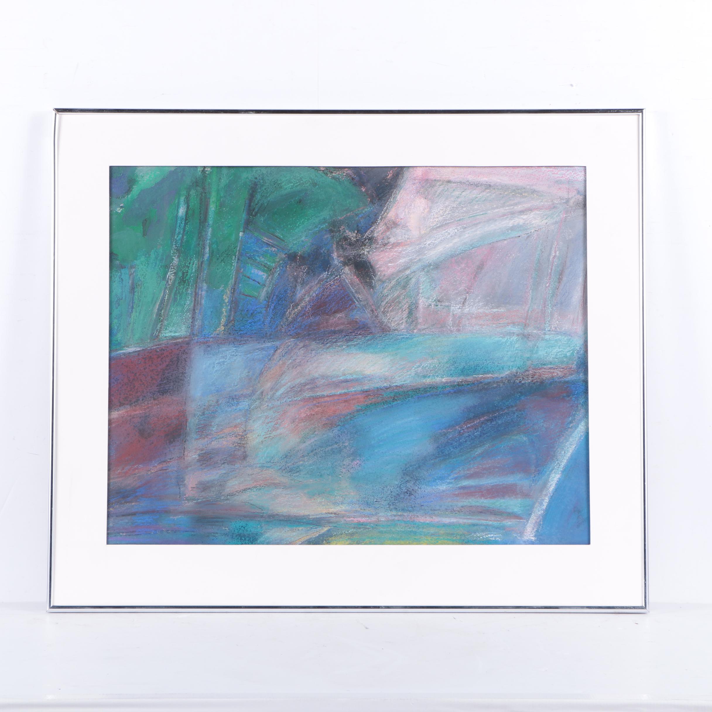 Jane Parker Pastel and Watercolor Drawing "Flood Watch"