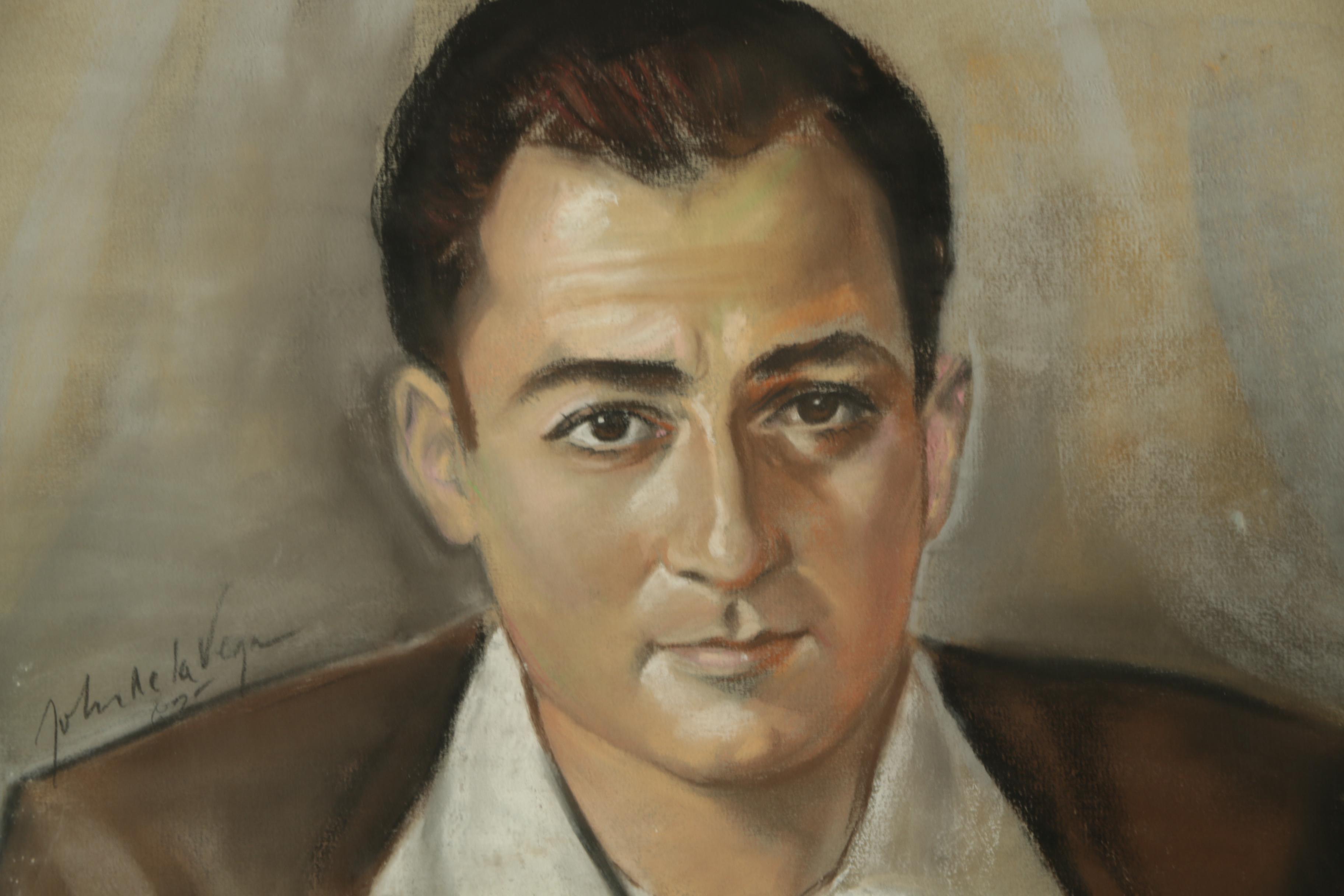 John de la Vega Pastel Portrait of a Man