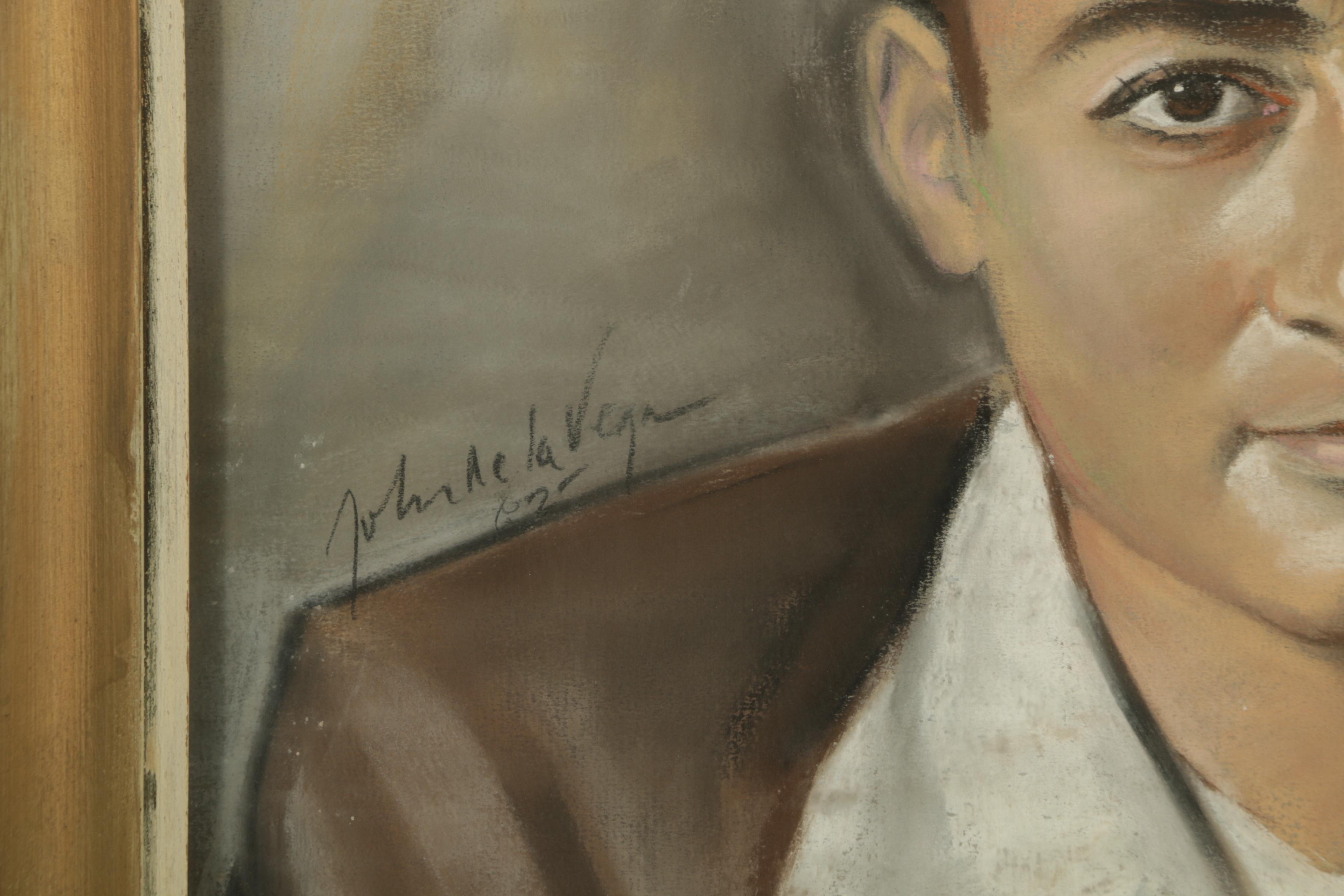 John de la Vega Pastel Portrait of a Man