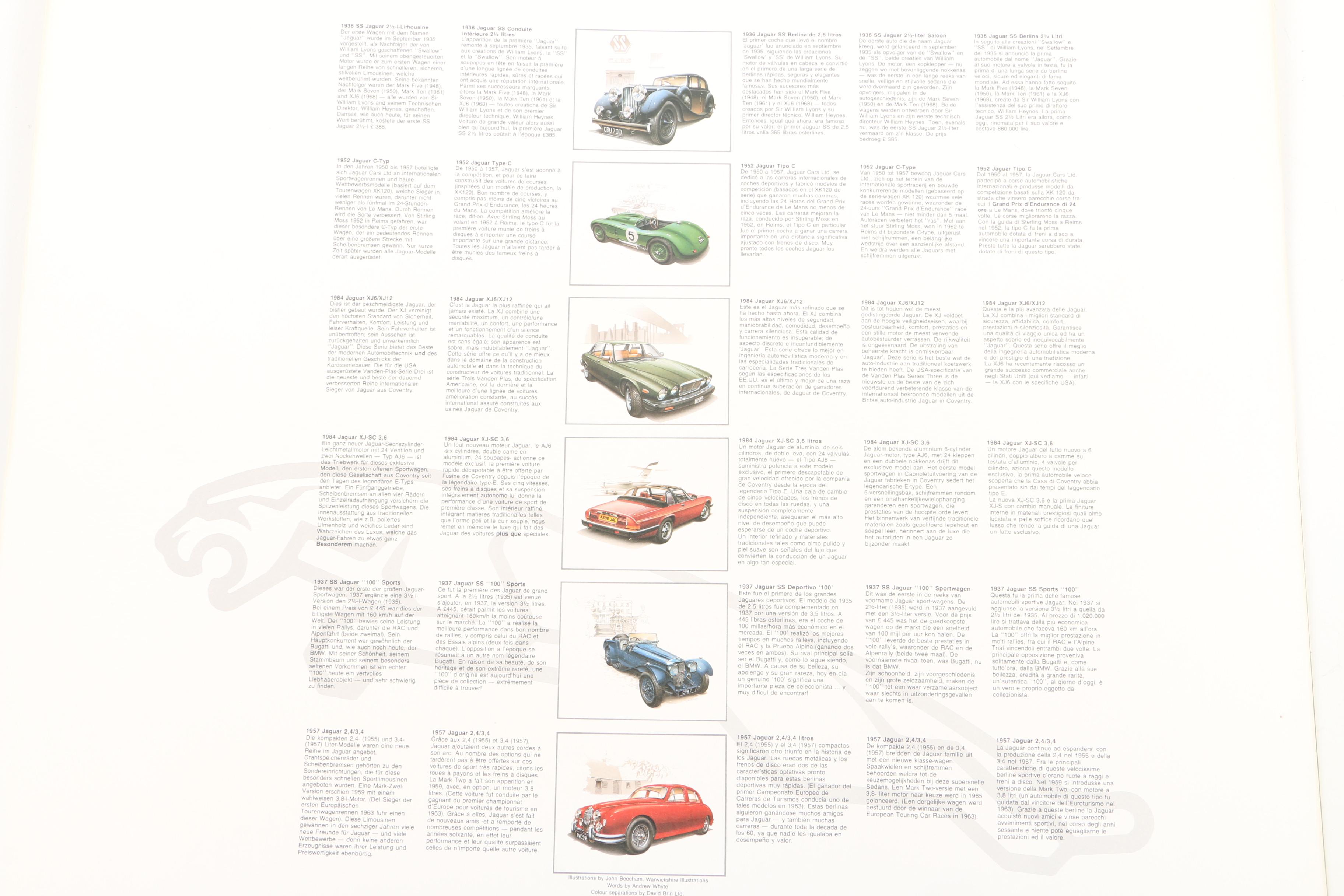 1993 and 1984 Jaguar Calendar and Pages