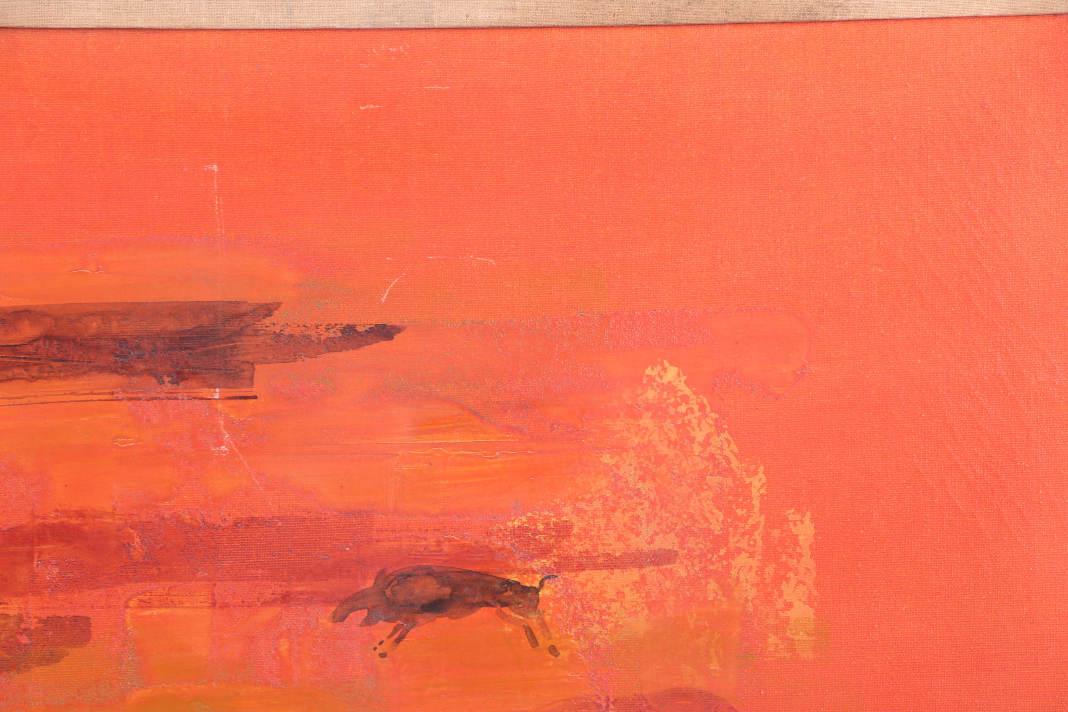 Farrington Oil Painting on Canvas of Prehistoric Scene