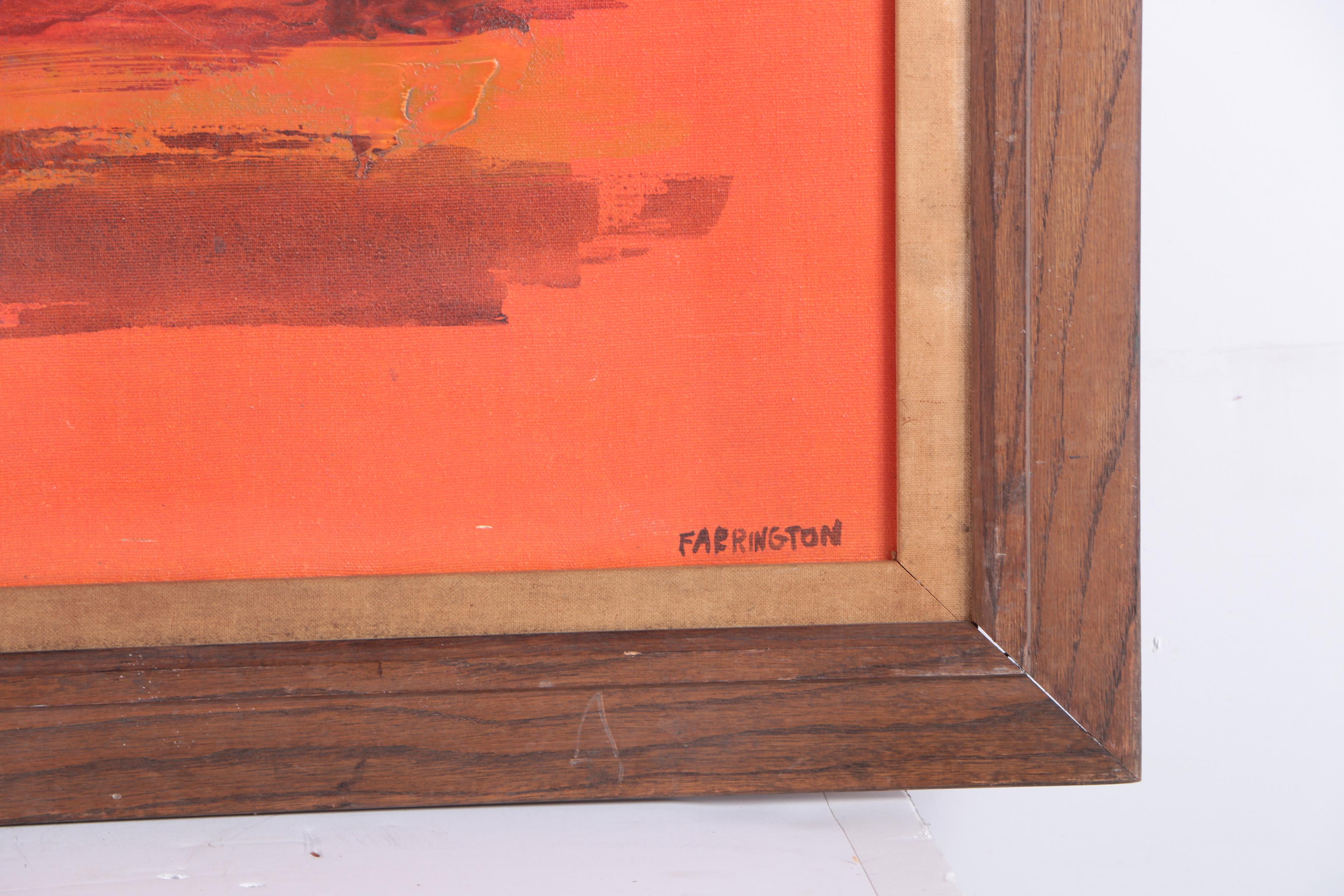 Farrington Oil Painting on Canvas of Prehistoric Scene