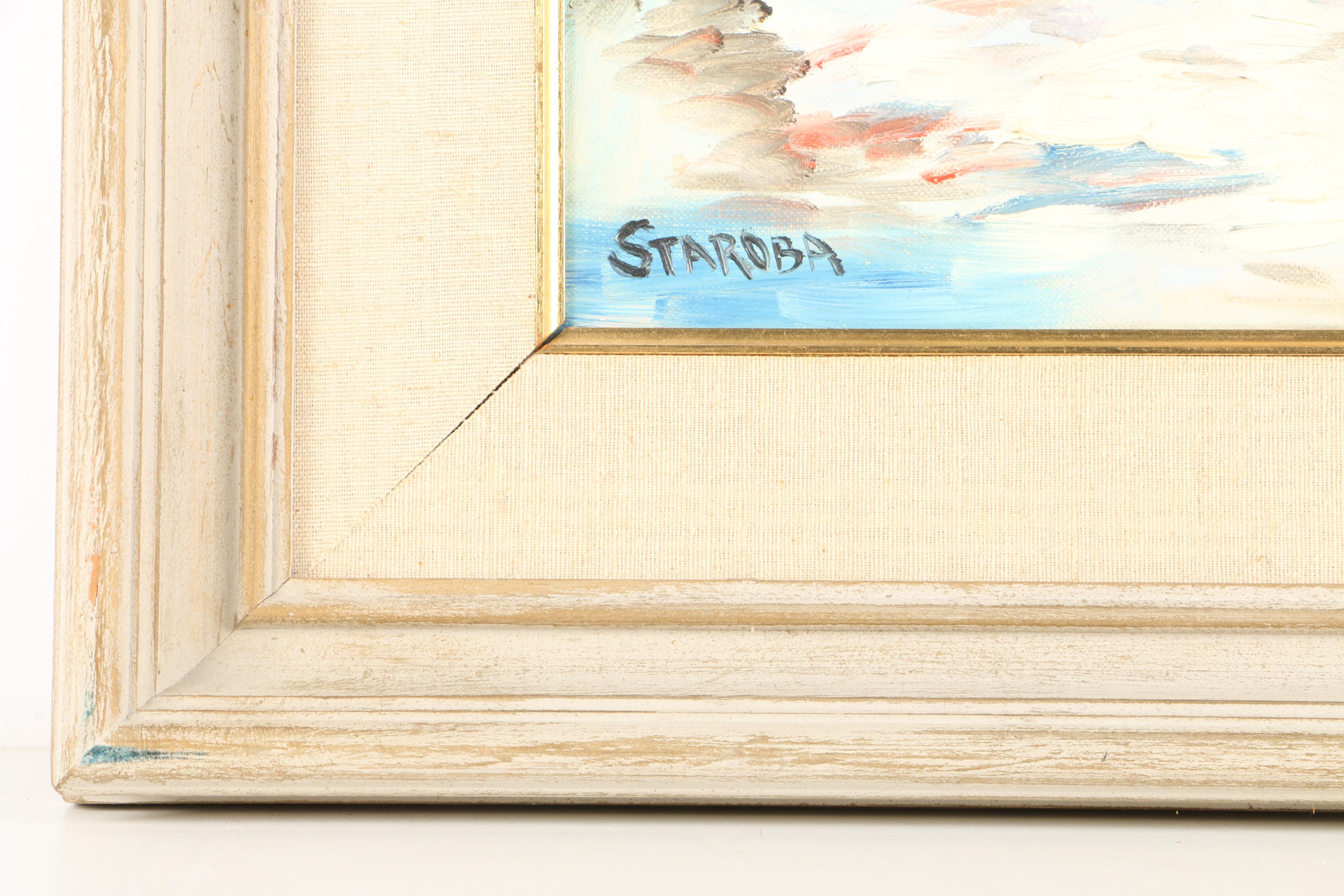 Staroba Oil Painting of a Mountain Landscape