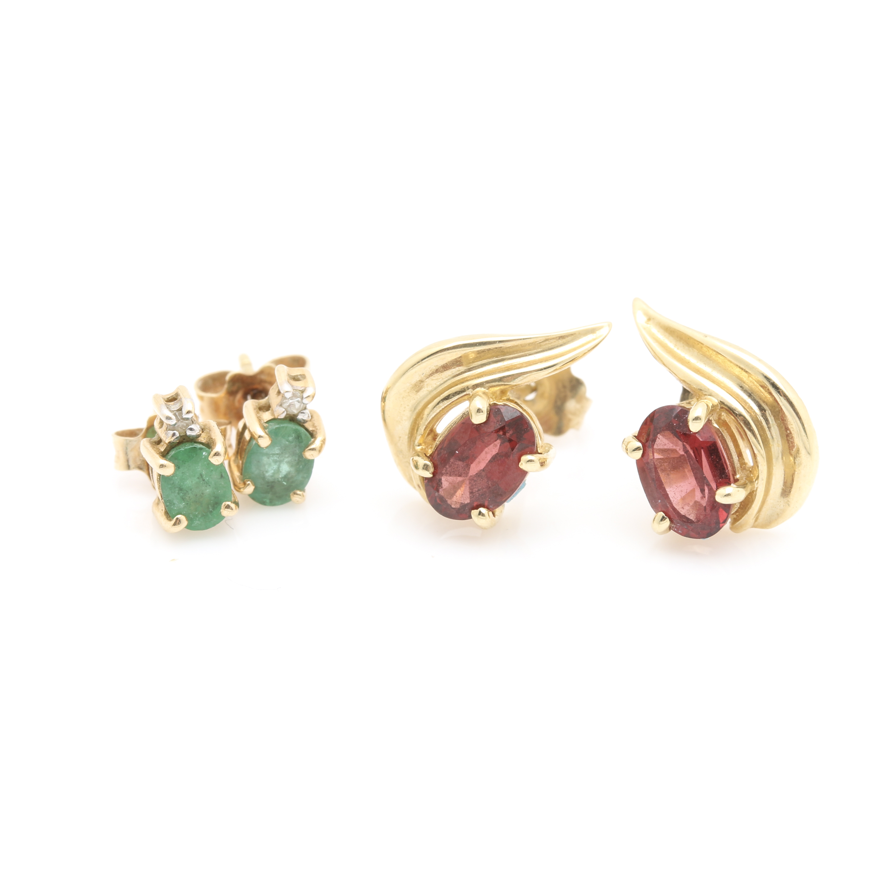14K Yellow Gold Diamond and Gemstone Earring Selection
