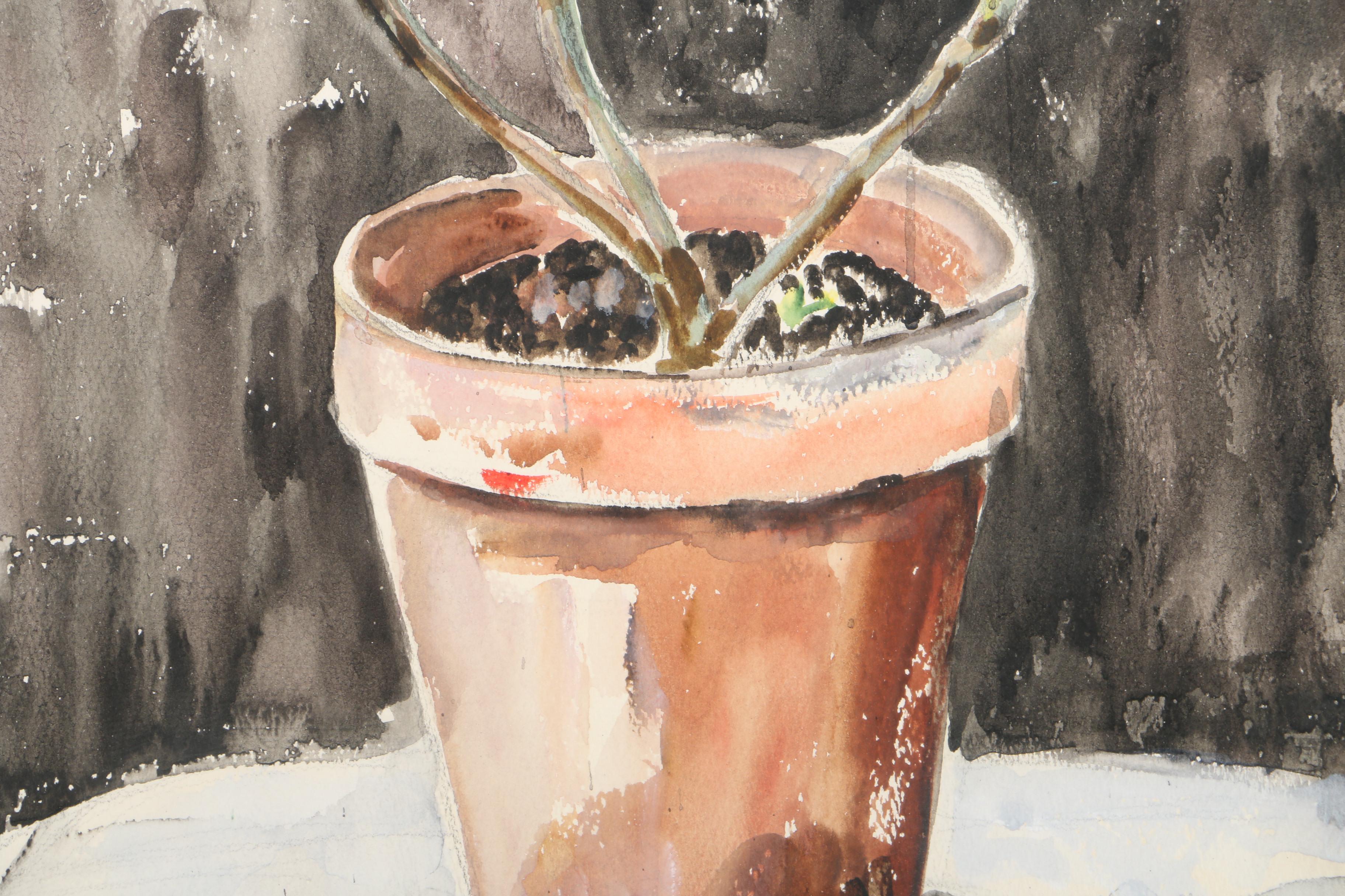 W. Dennie Watercolor Painting on Paper of Hydrangeas