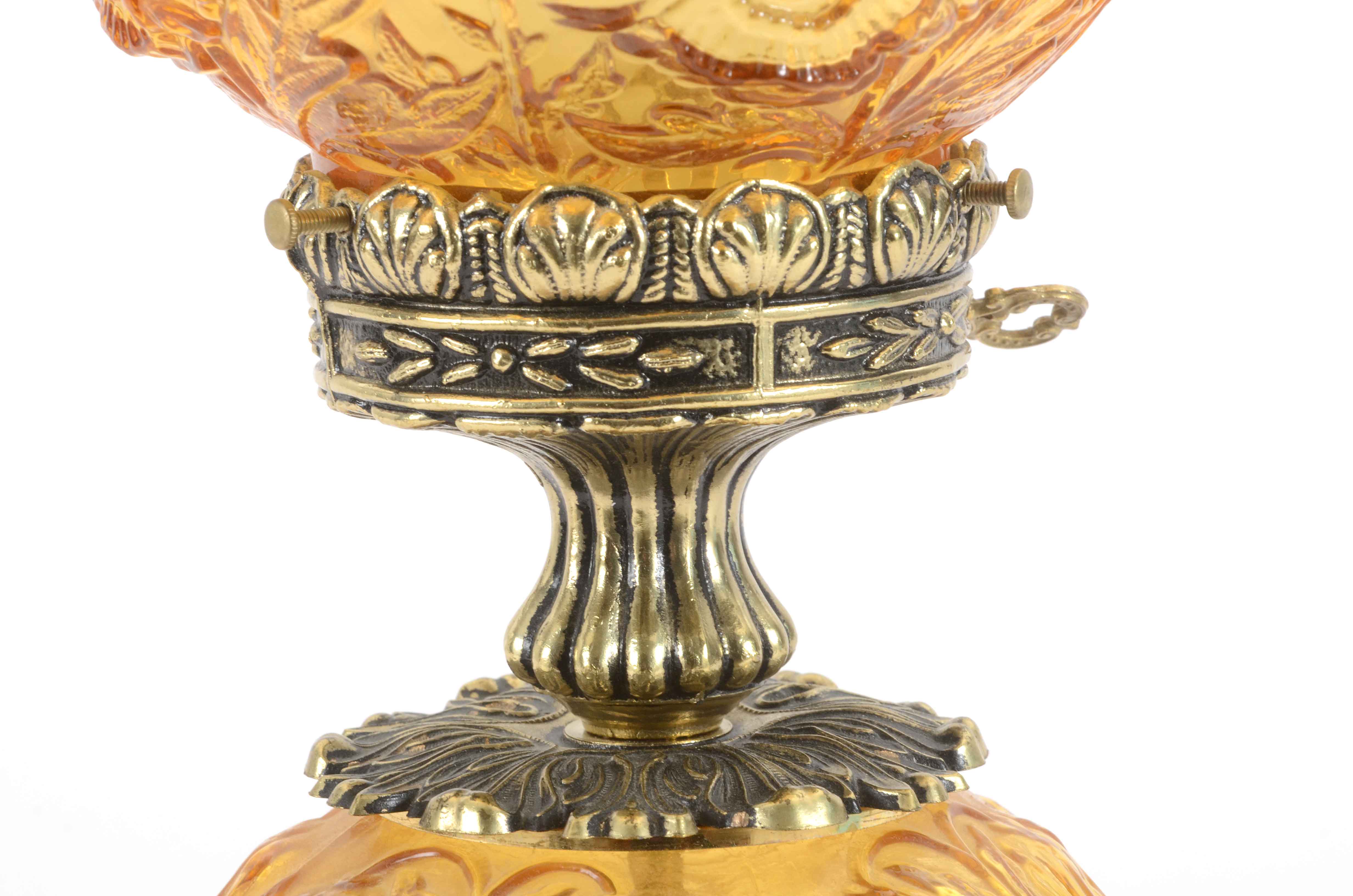 Vintage Parlor Lamp by Loevsky & Loevsky White Metal Castings