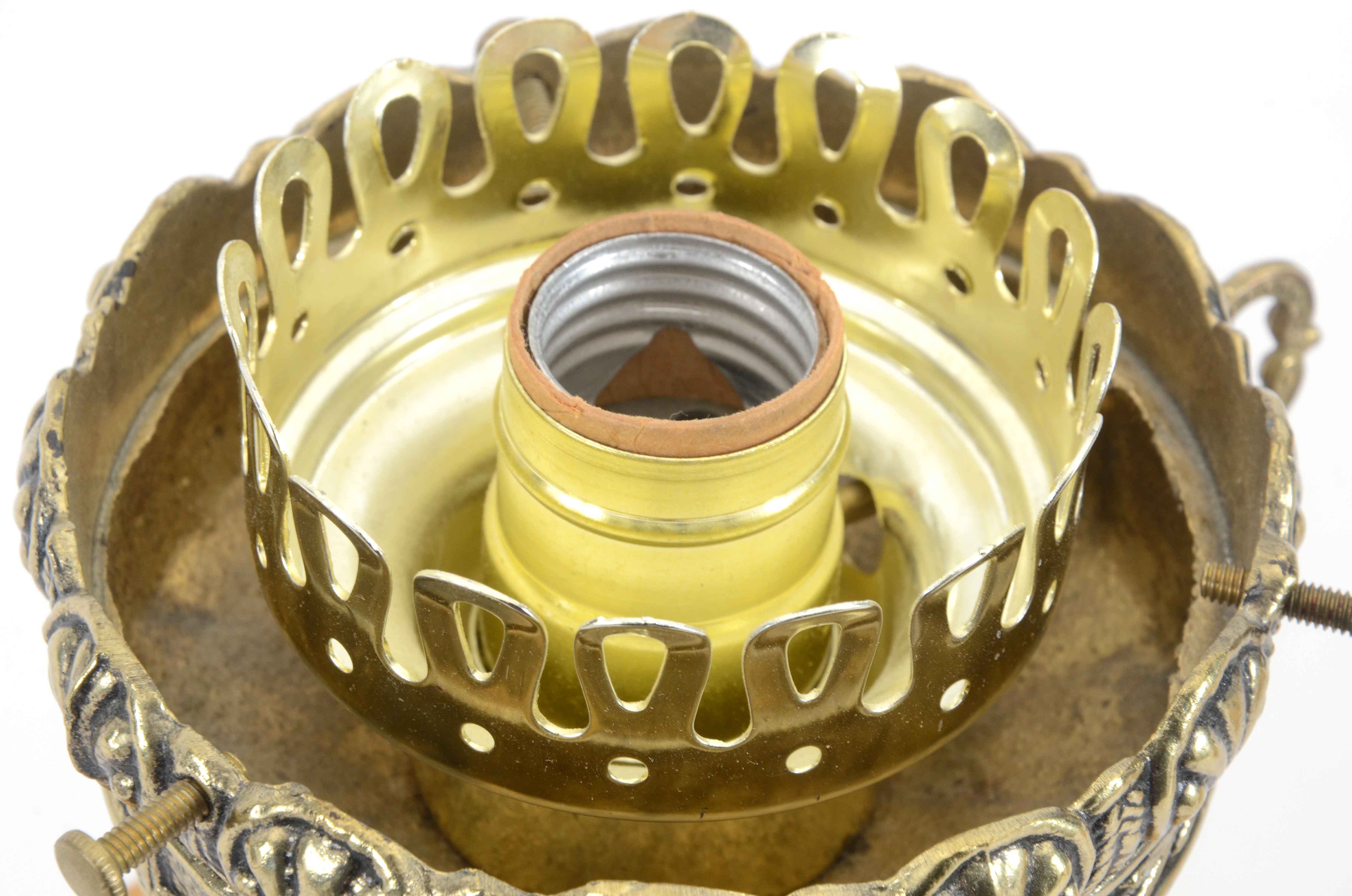 Vintage Parlor Lamp by Loevsky & Loevsky White Metal Castings