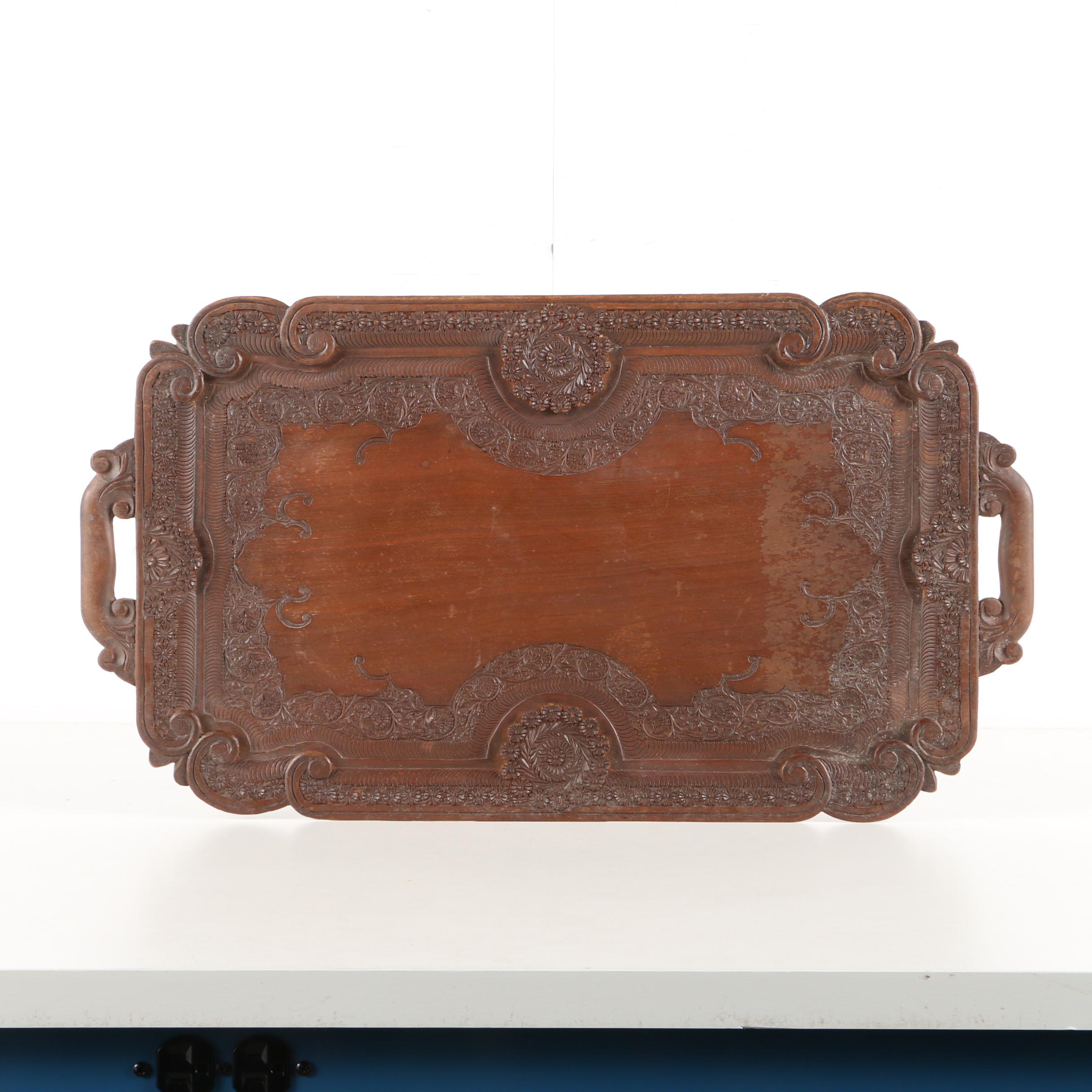 Hand-Carved Wooden Tray