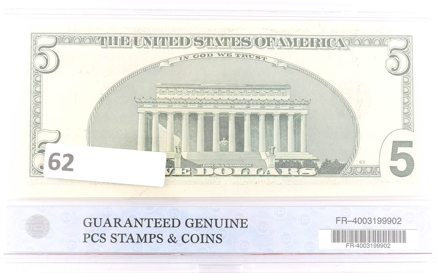 2001 $5 Federal Reserve Star Note