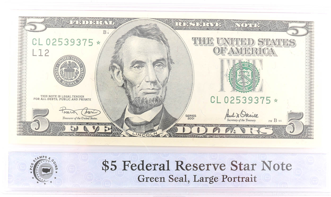 2001 $5 Federal Reserve Star Note
