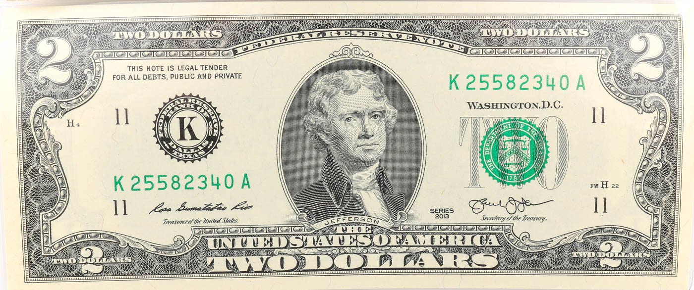 2013 $2 Federal Reserve Note