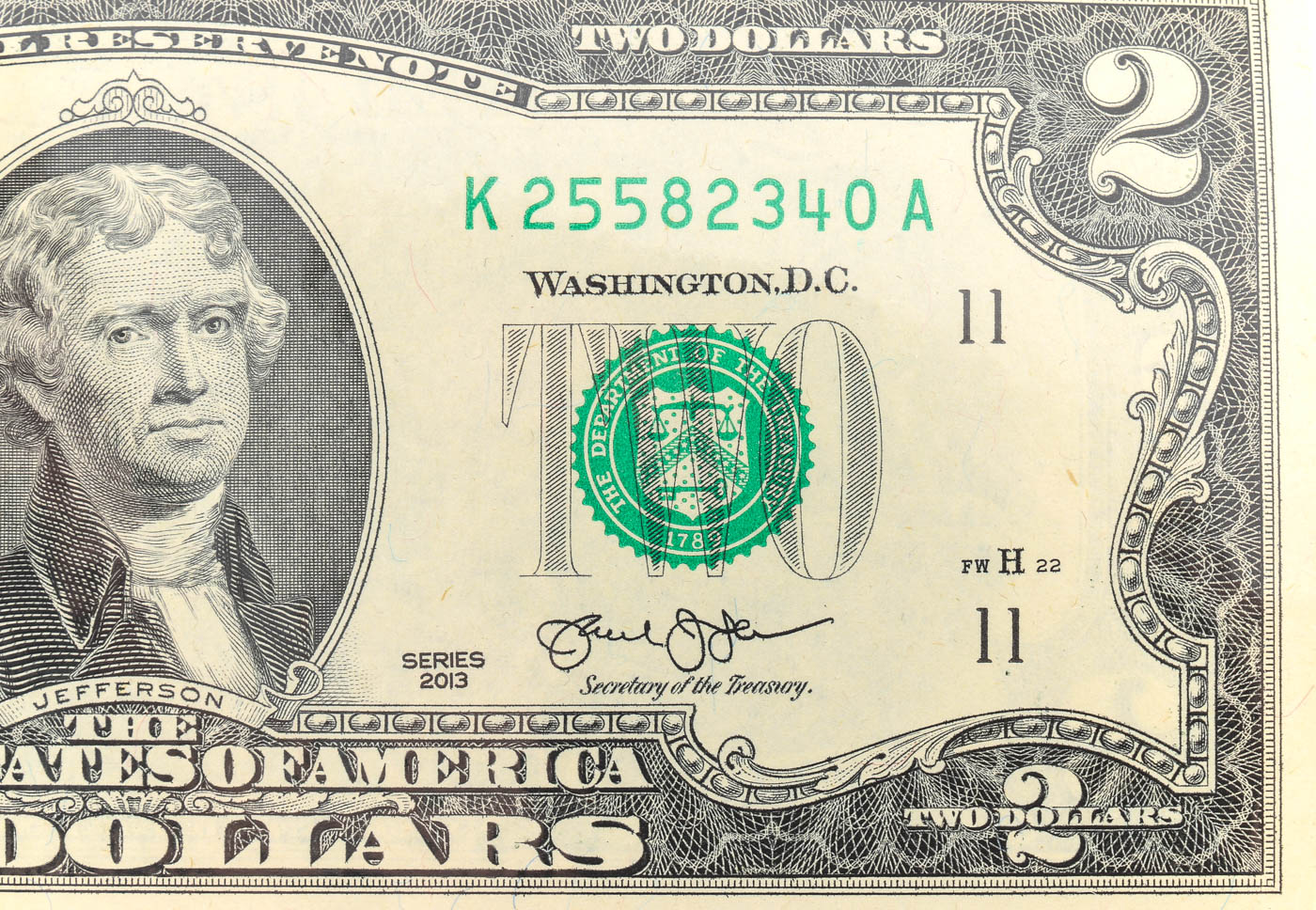 2013 $2 Federal Reserve Note