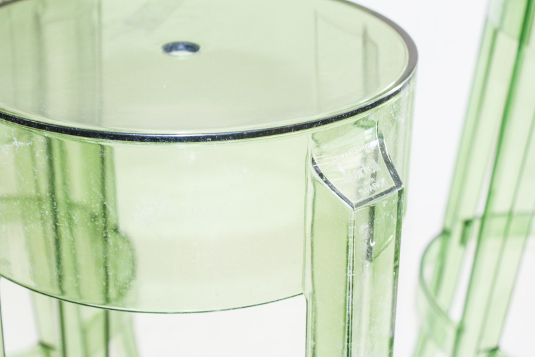 Modern "Charles Ghost" Acrylic Bar Stools by Starck for Kartell