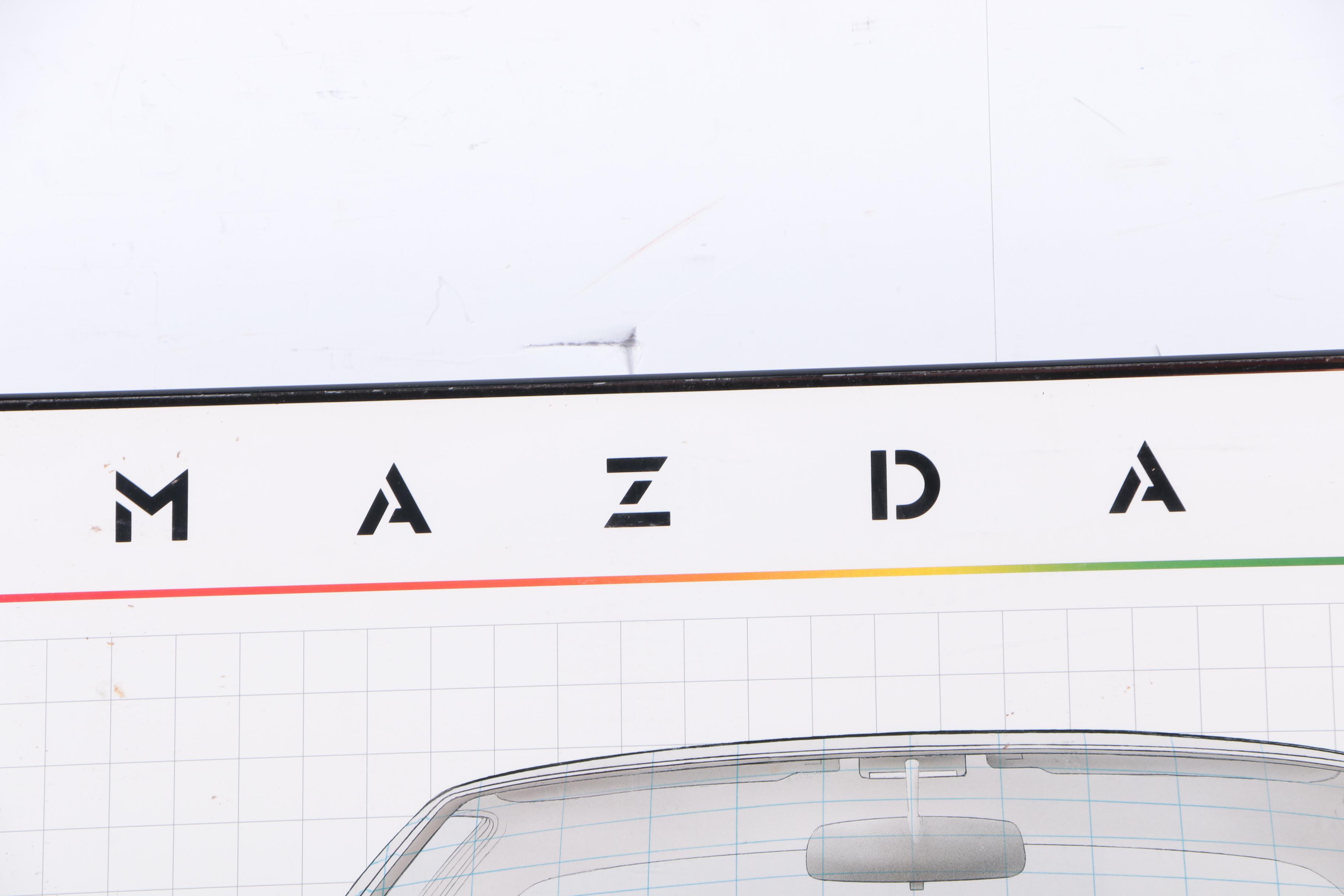 Offset Lithograph Poster with Technical Aspects of Mazda RX-7