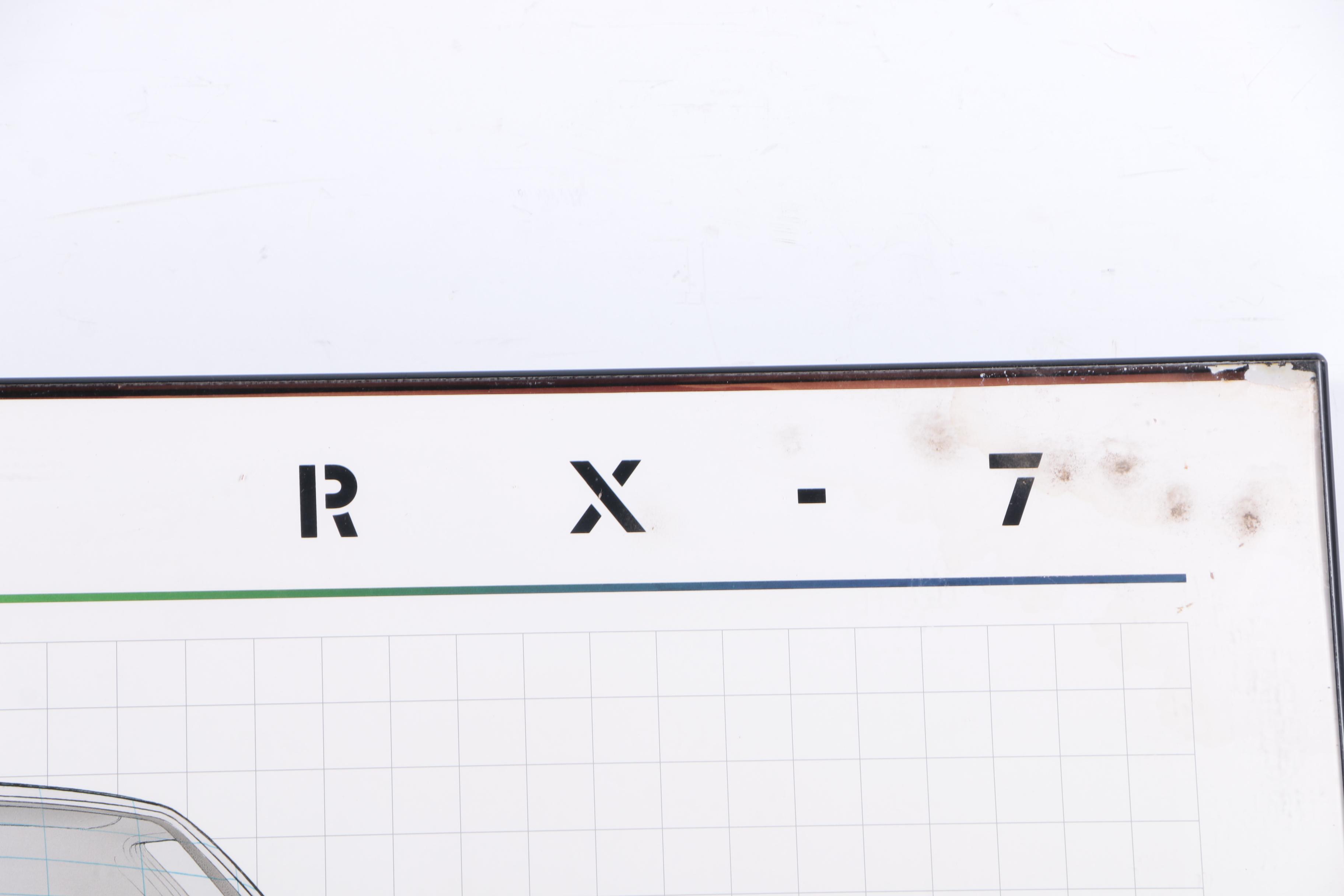 Offset Lithograph Poster with Technical Aspects of Mazda RX-7