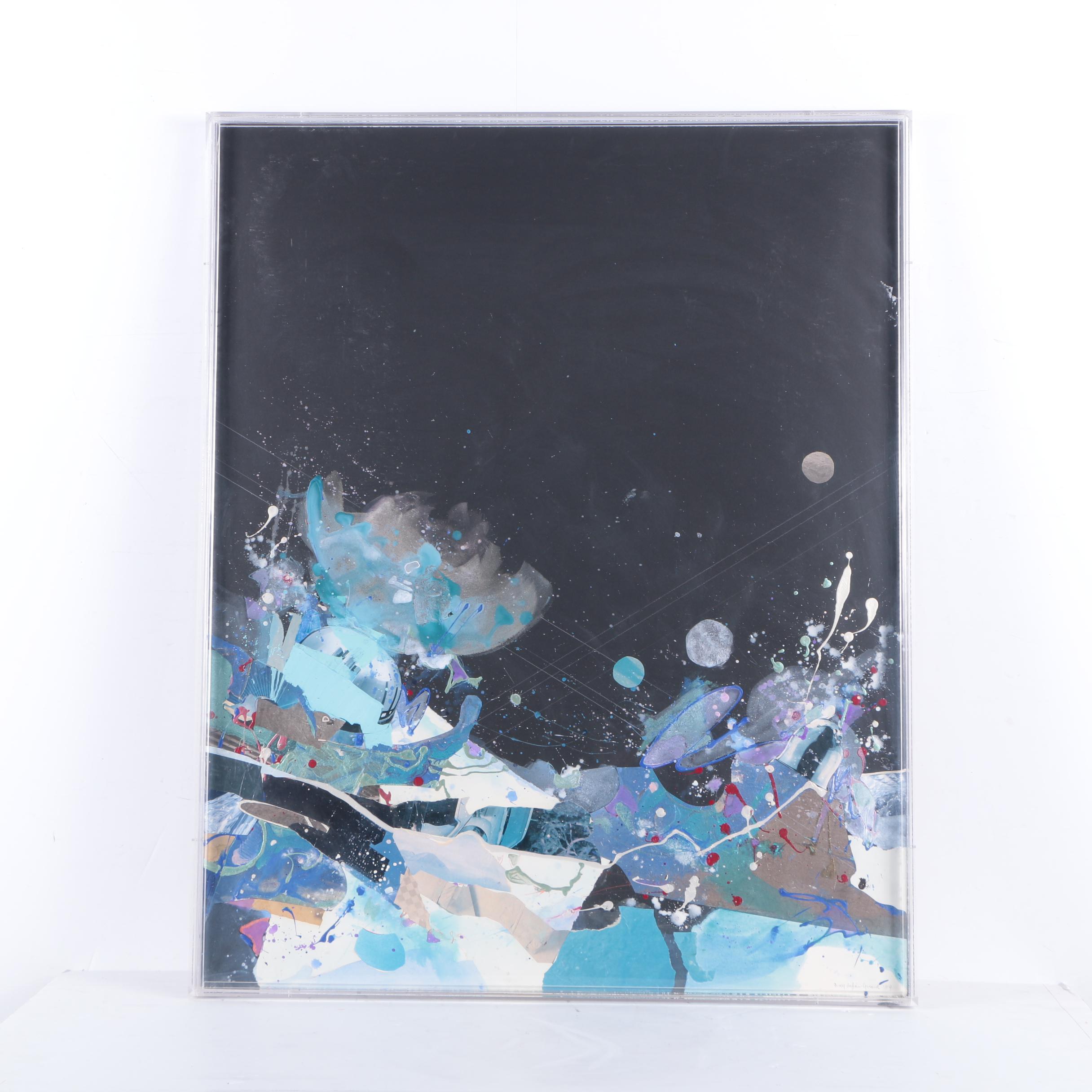 Desy Safan-Gerard Mixed Media Collage on Paper "Crescendo"