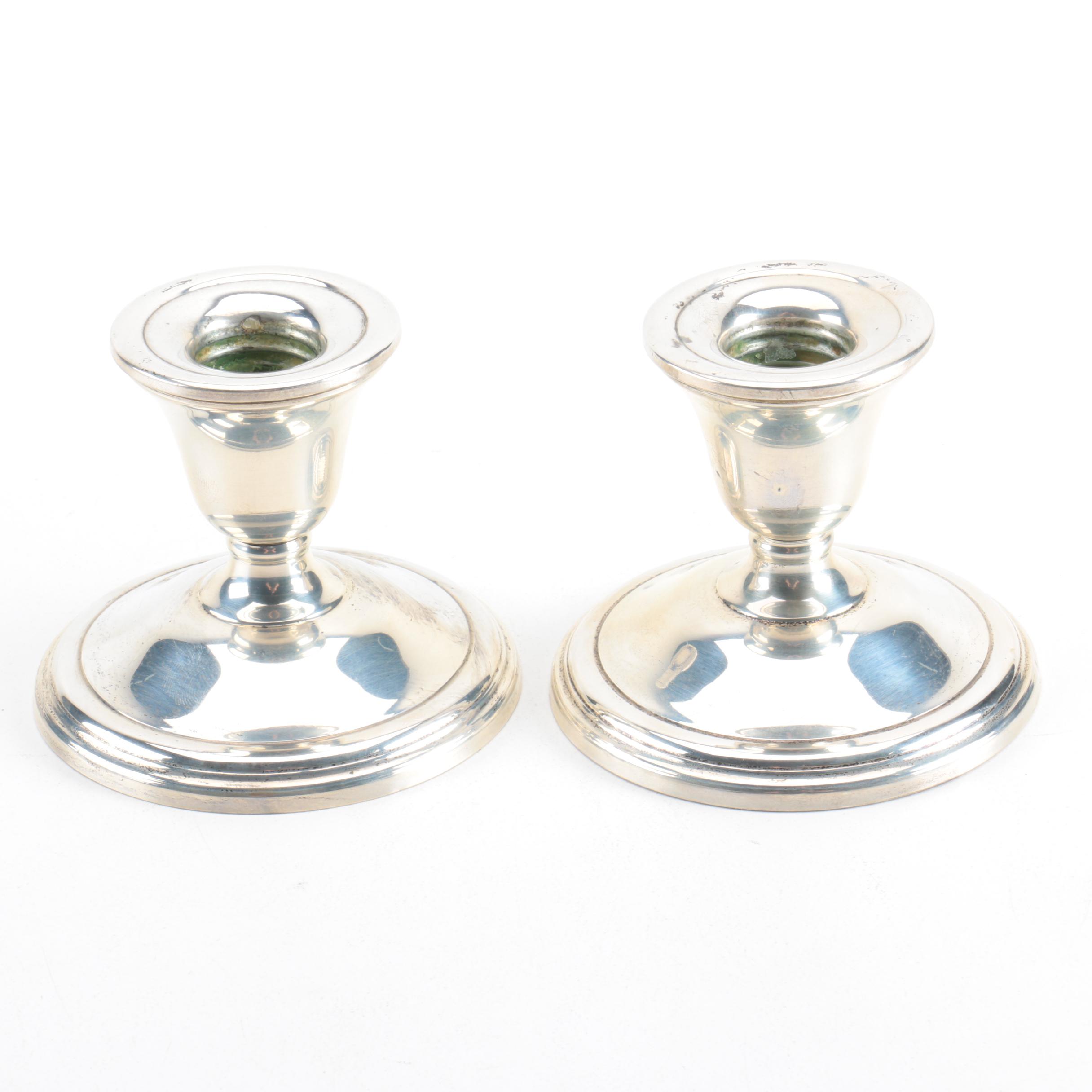 Vintage La Pierre Mfg. Co. Weighted Sterling Candleholders