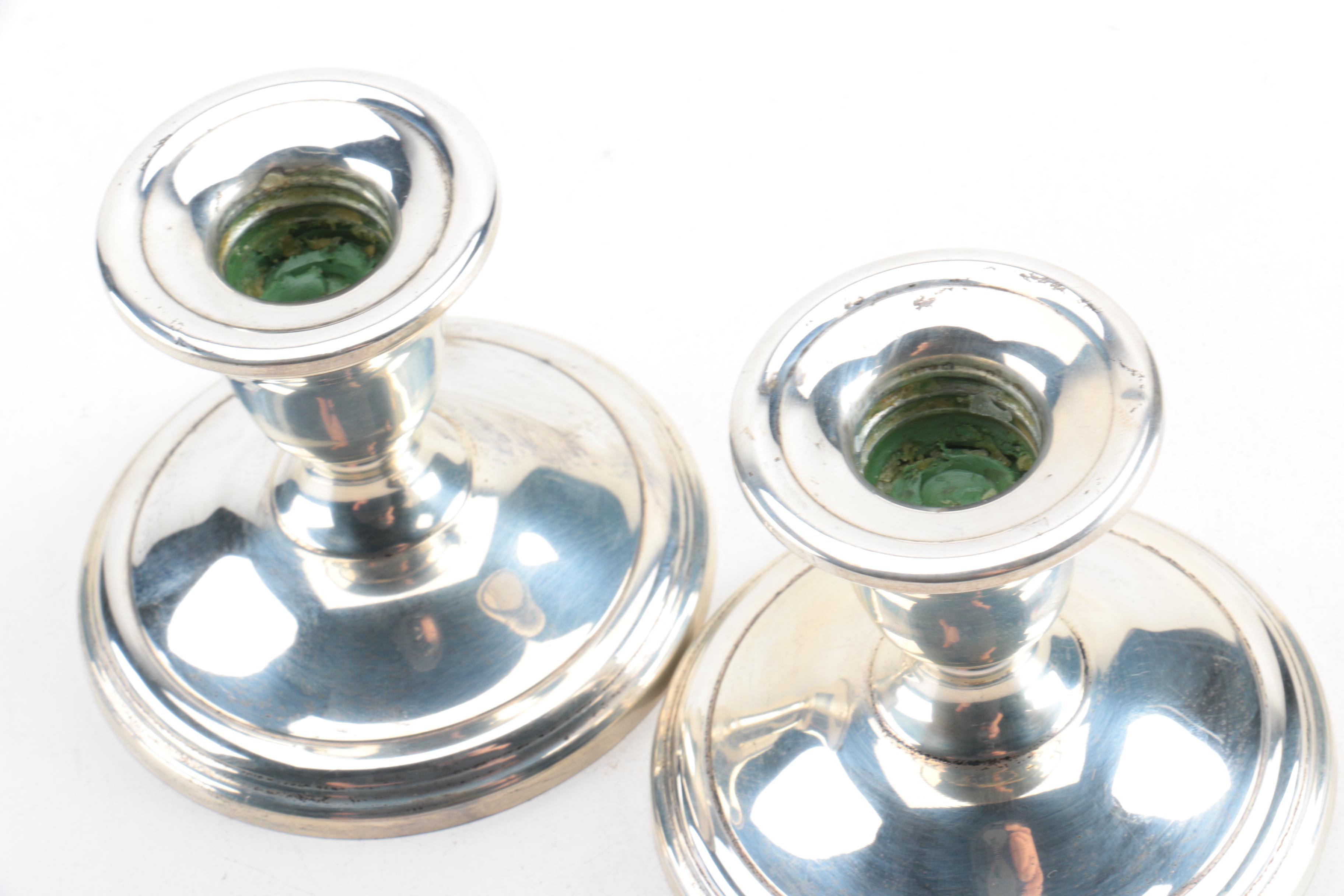 Vintage La Pierre Mfg. Co. Weighted Sterling Candleholders