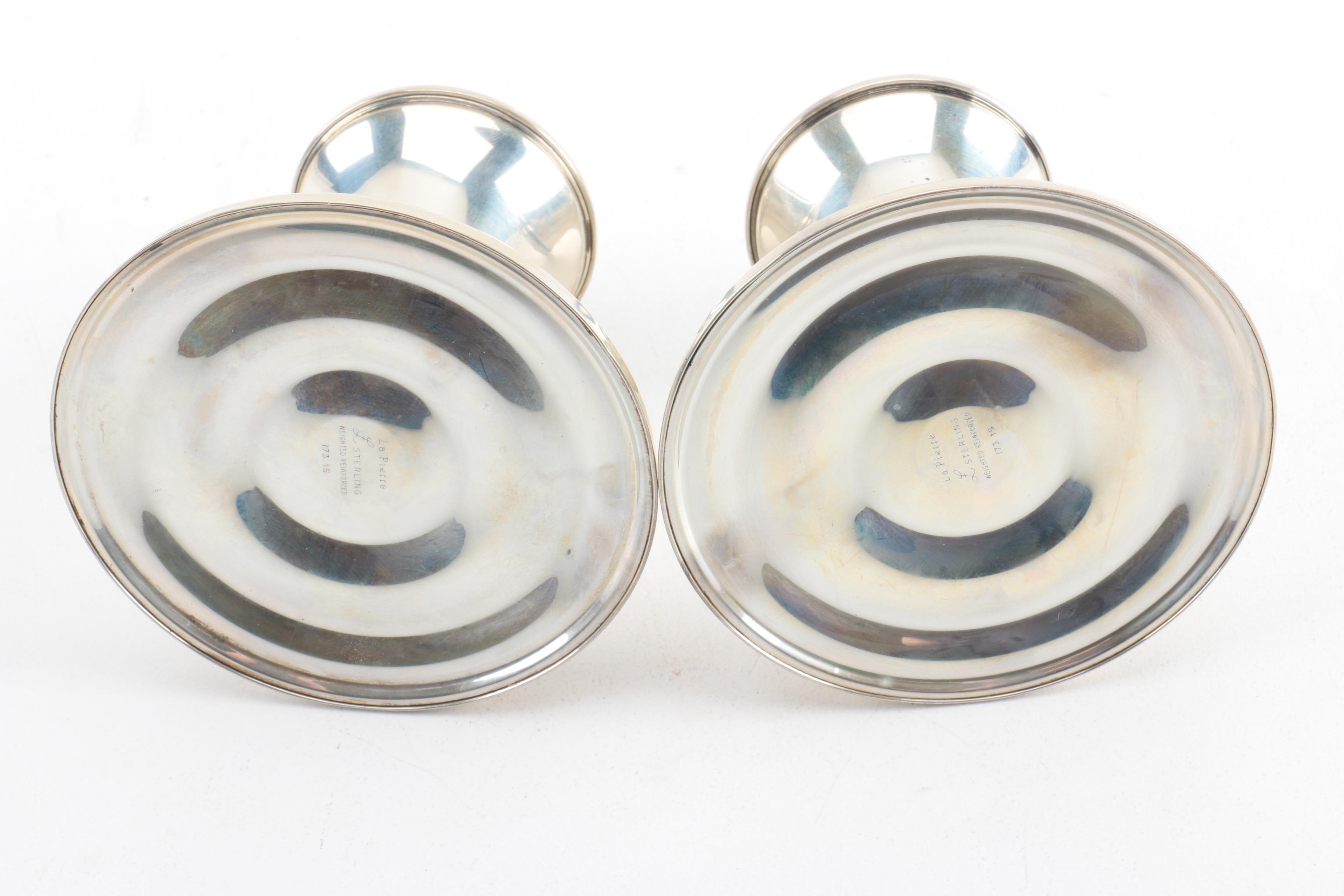 Vintage La Pierre Mfg. Co. Weighted Sterling Candleholders