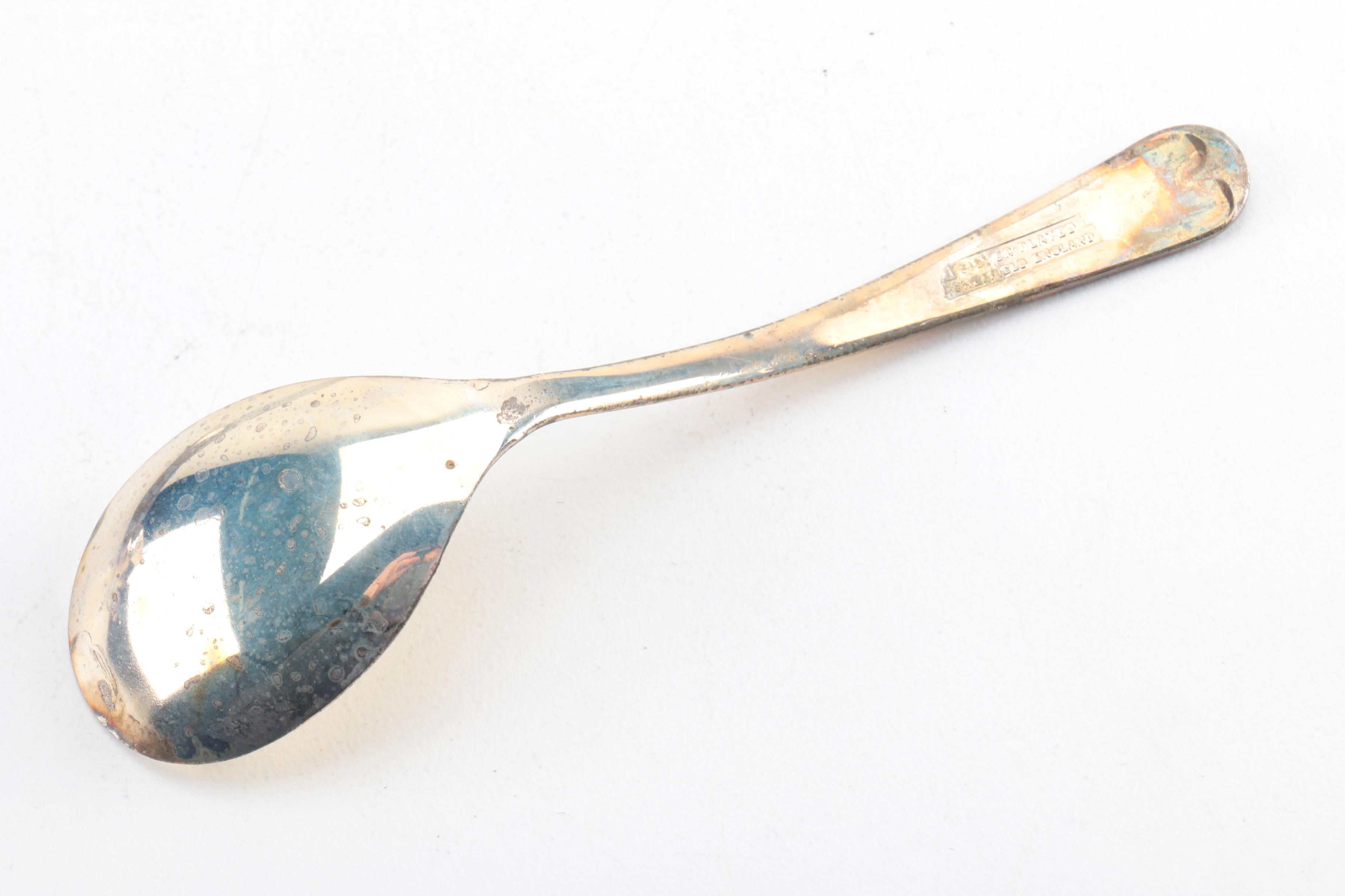 Silver Plate Rattail Handled Ladle, Bell, and Other Flatware