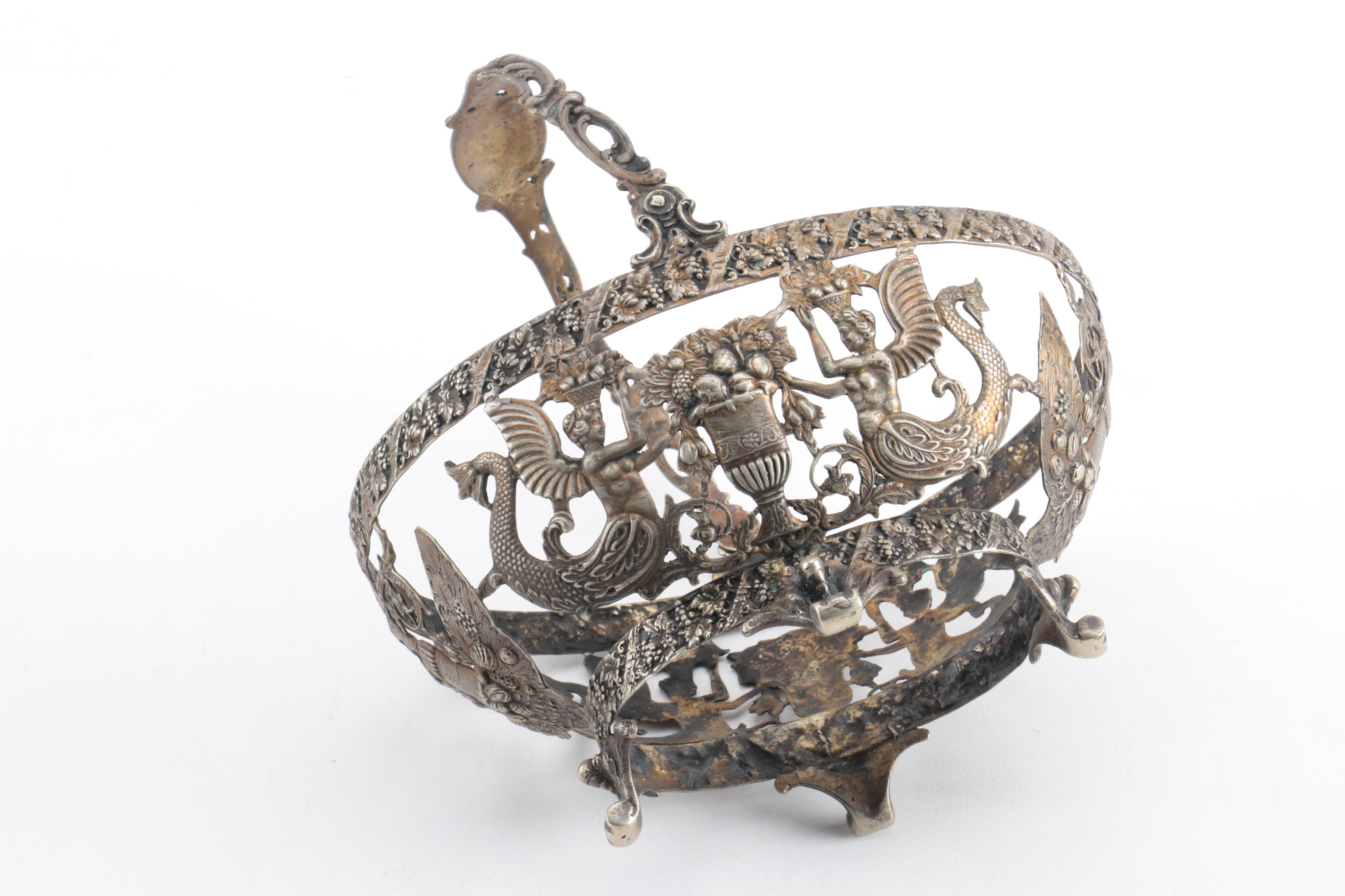 Ornate Metal Basket and Candle Holder