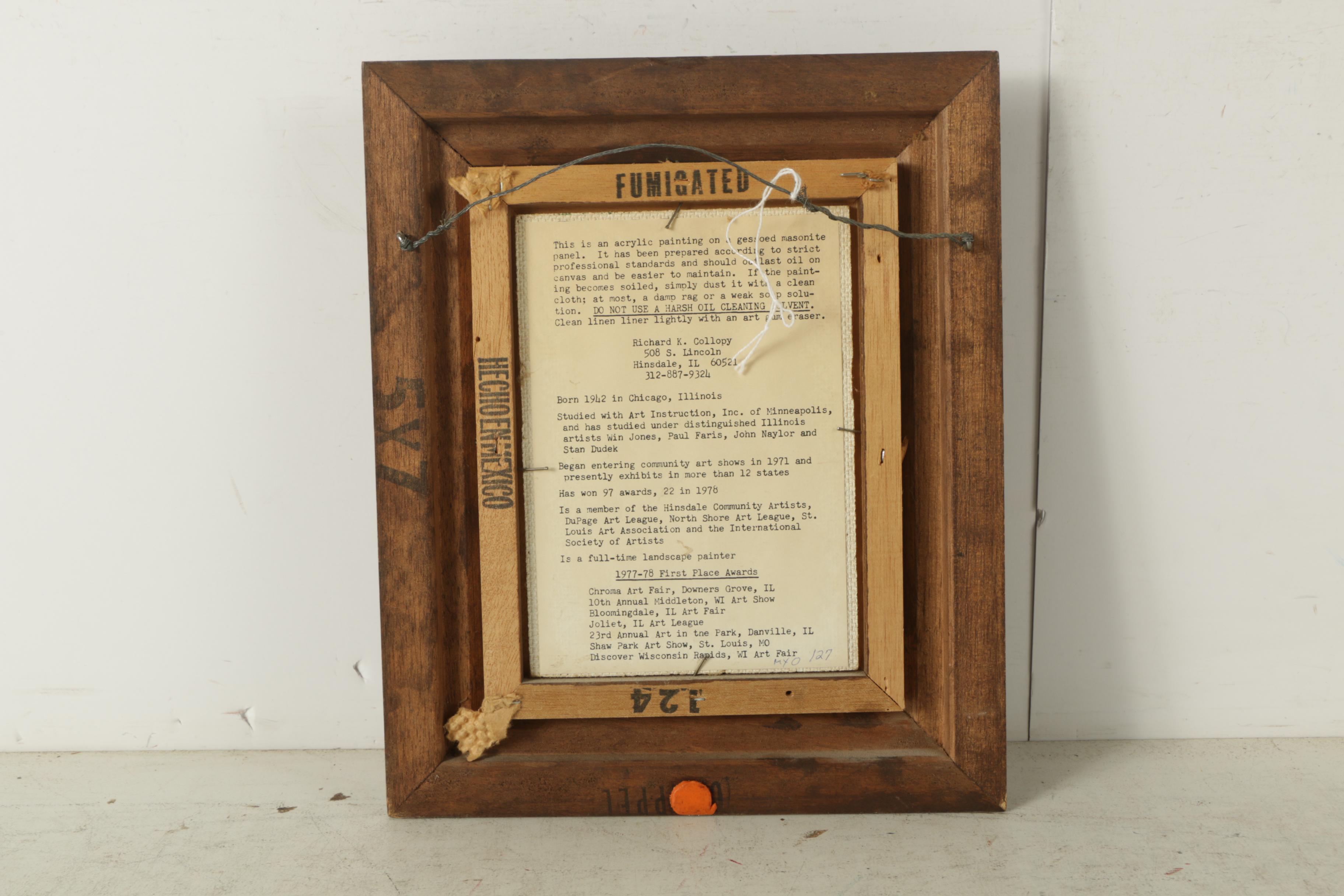 Richard K. Collopy Acrylic Paintings on Board of Rural Landscapes