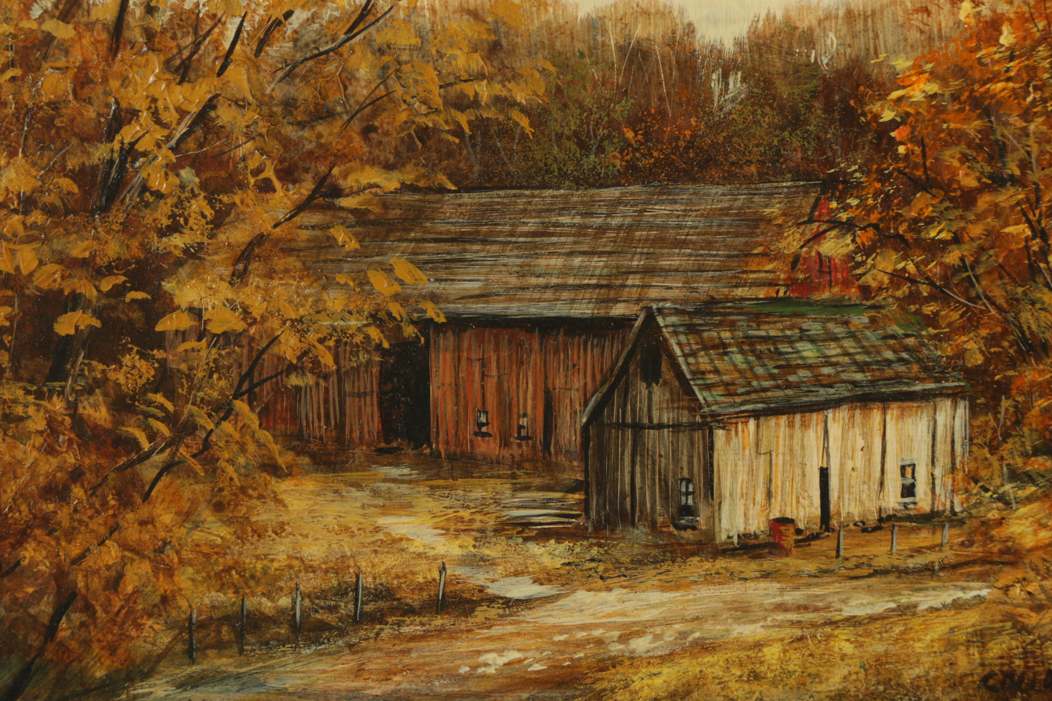 Richard K. Collopy Acrylic Paintings on Board of Rural Landscapes