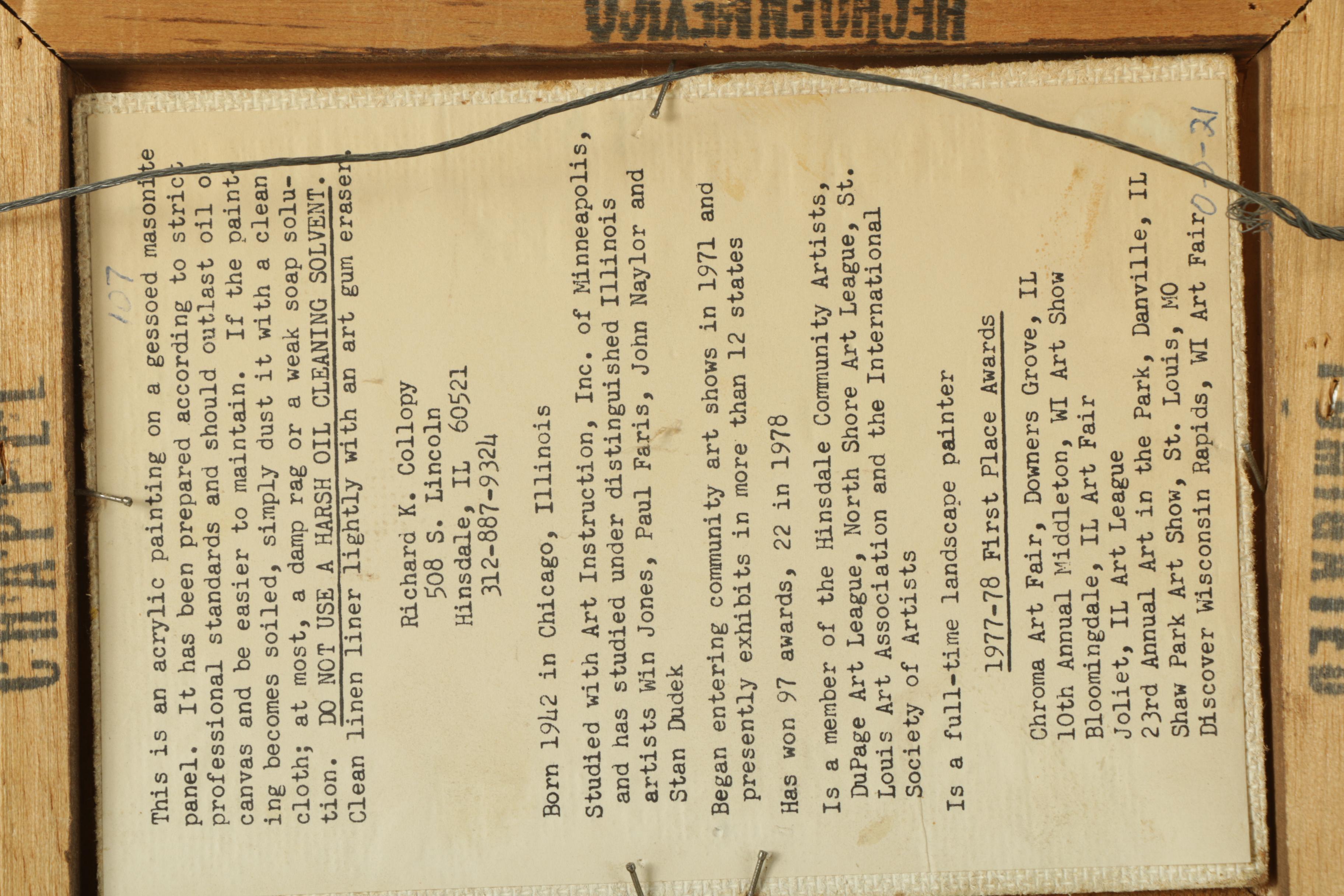 Richard K. Collopy Acrylic Paintings on Board of Rural Landscapes