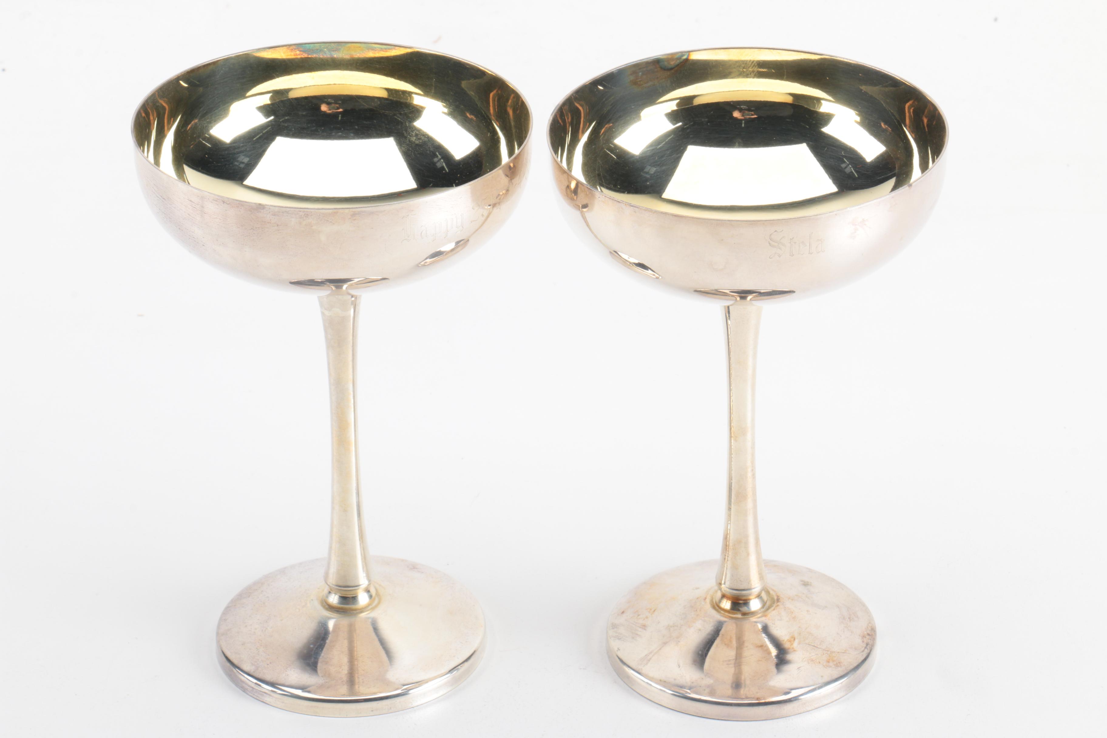 William Adams Silver Plate Wine Goblets and Champagne Coupes