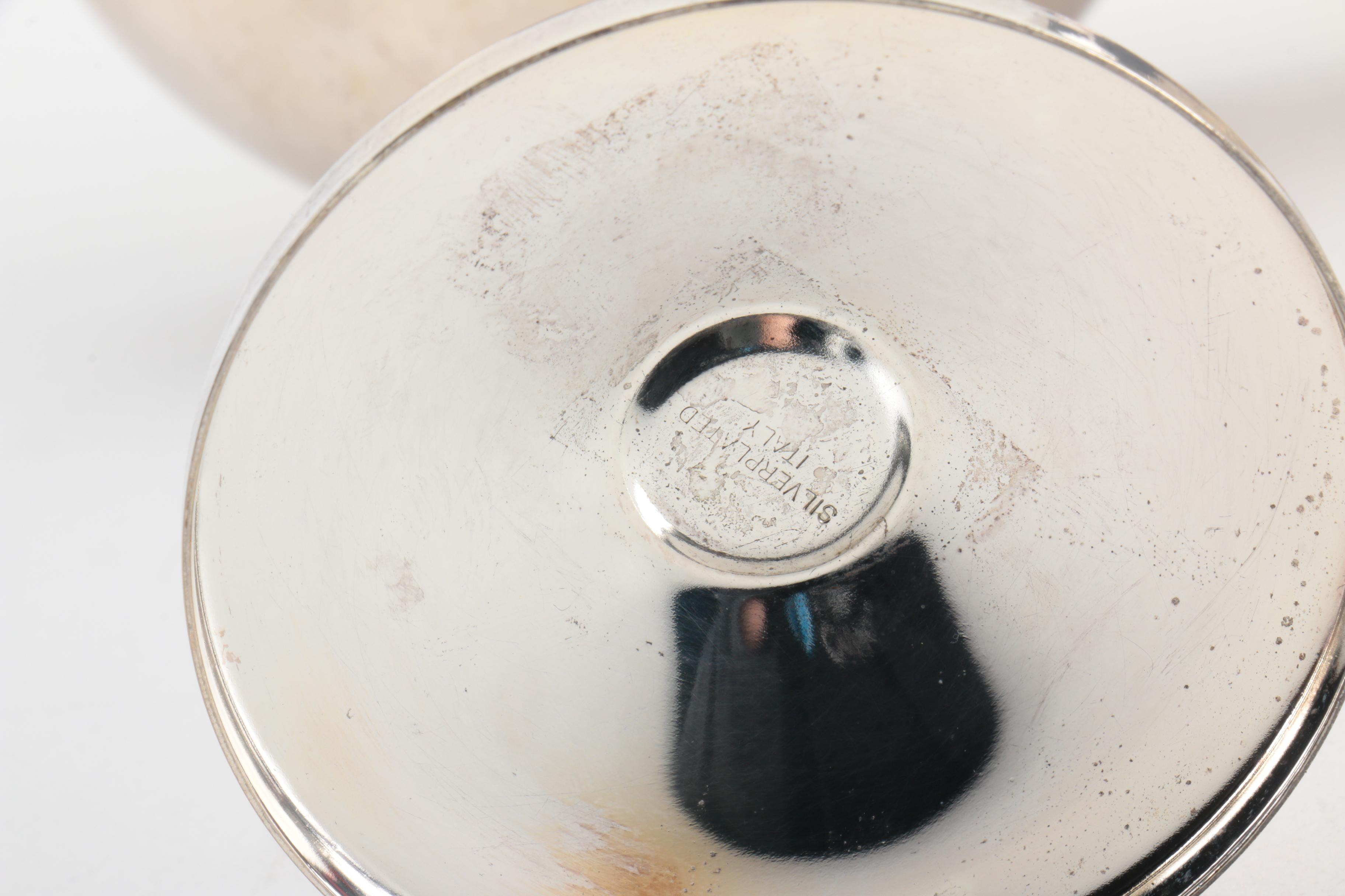 William Adams Silver Plate Wine Goblets and Champagne Coupes