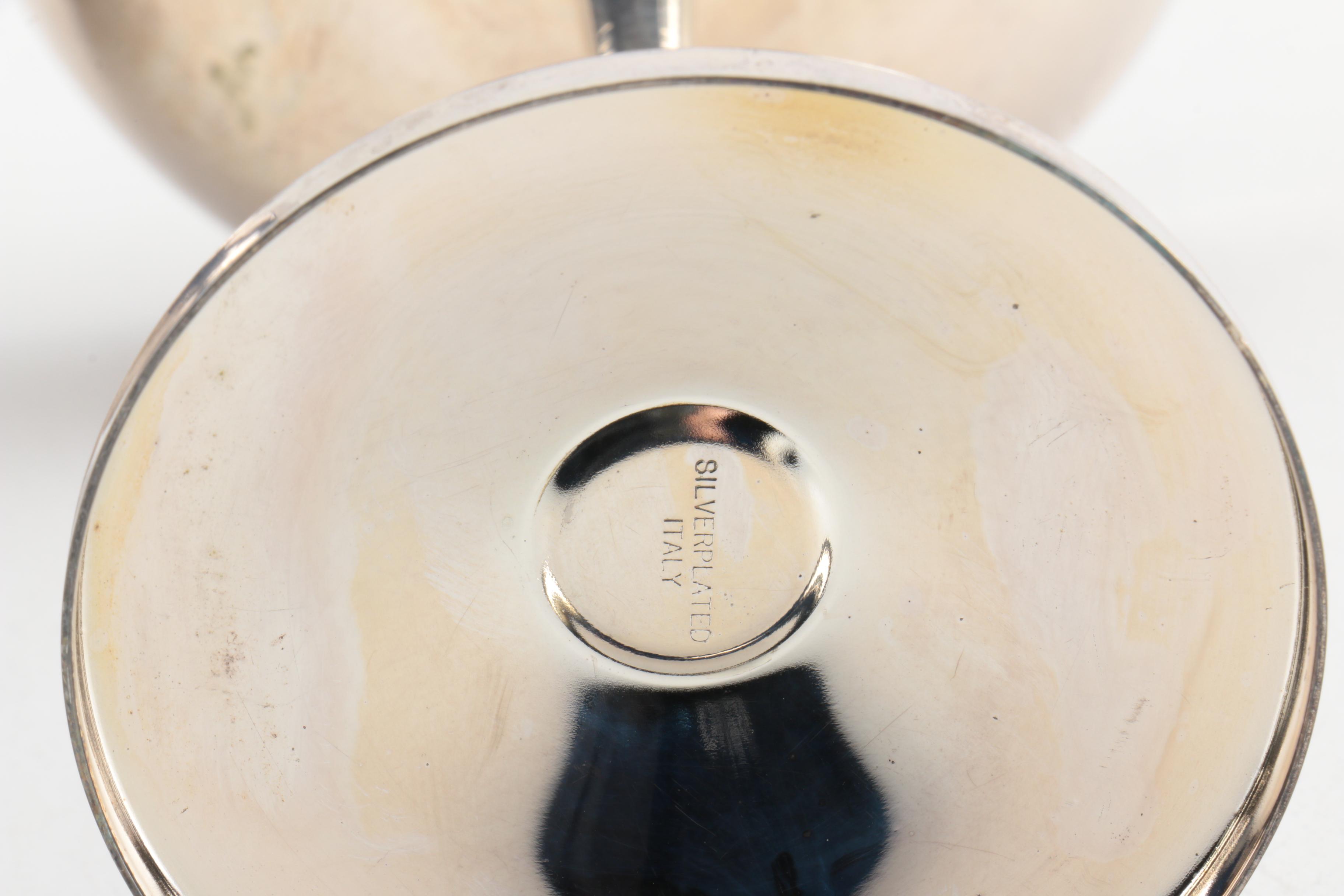 William Adams Silver Plate Wine Goblets and Champagne Coupes