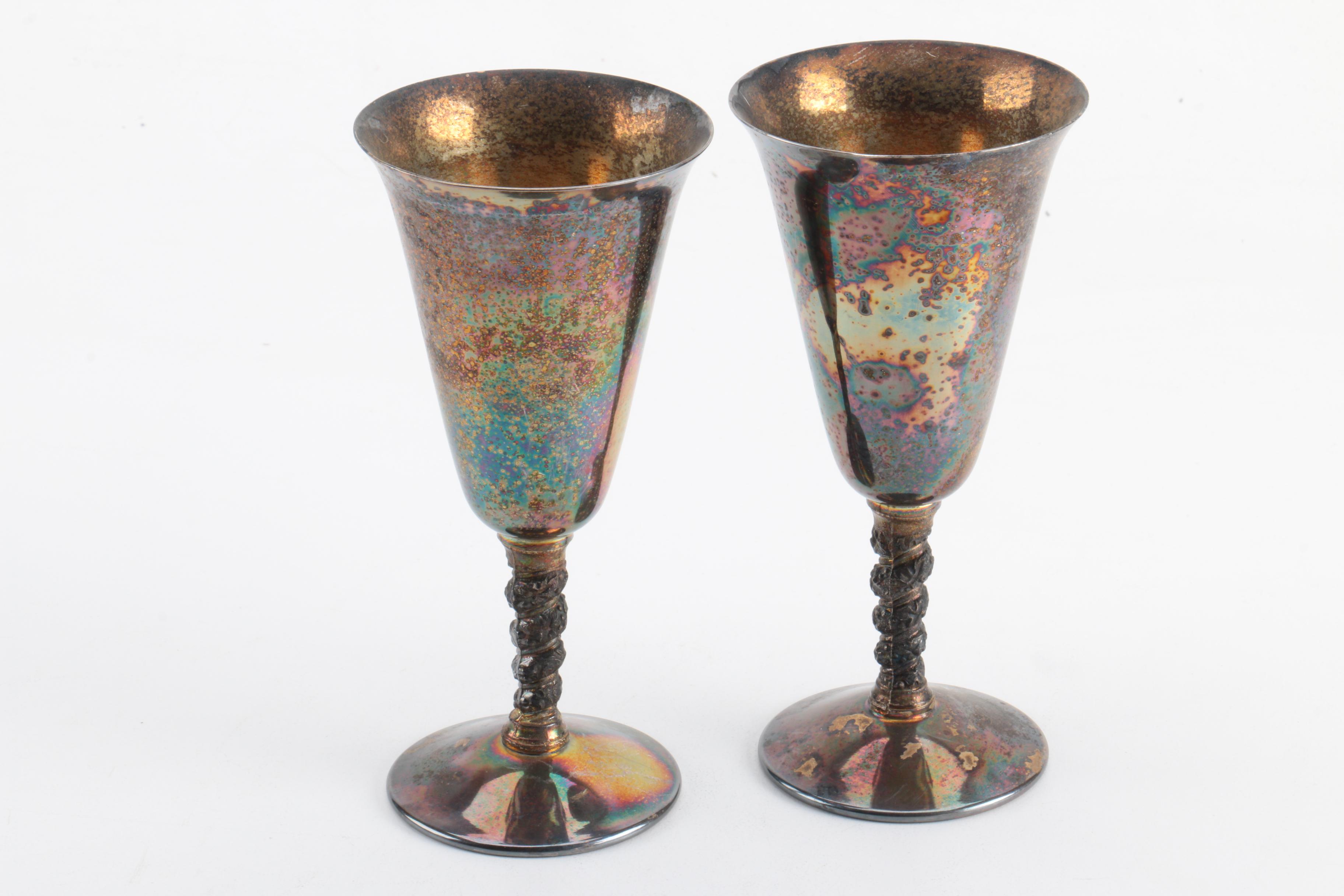 William Adams Silver Plate Wine Goblets and Champagne Coupes