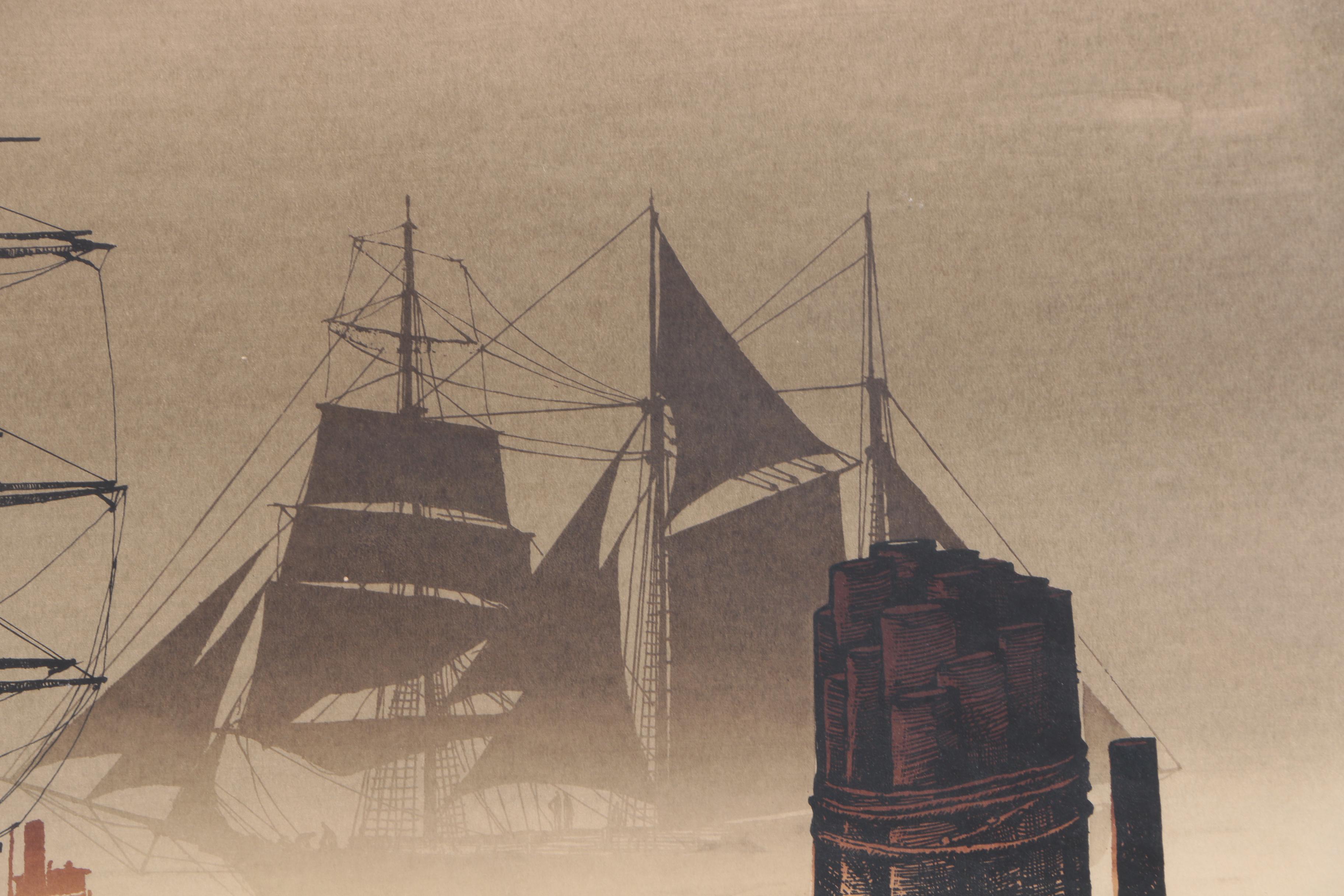 Elton Bennett Serigraph on Paper "Down to the Sea"