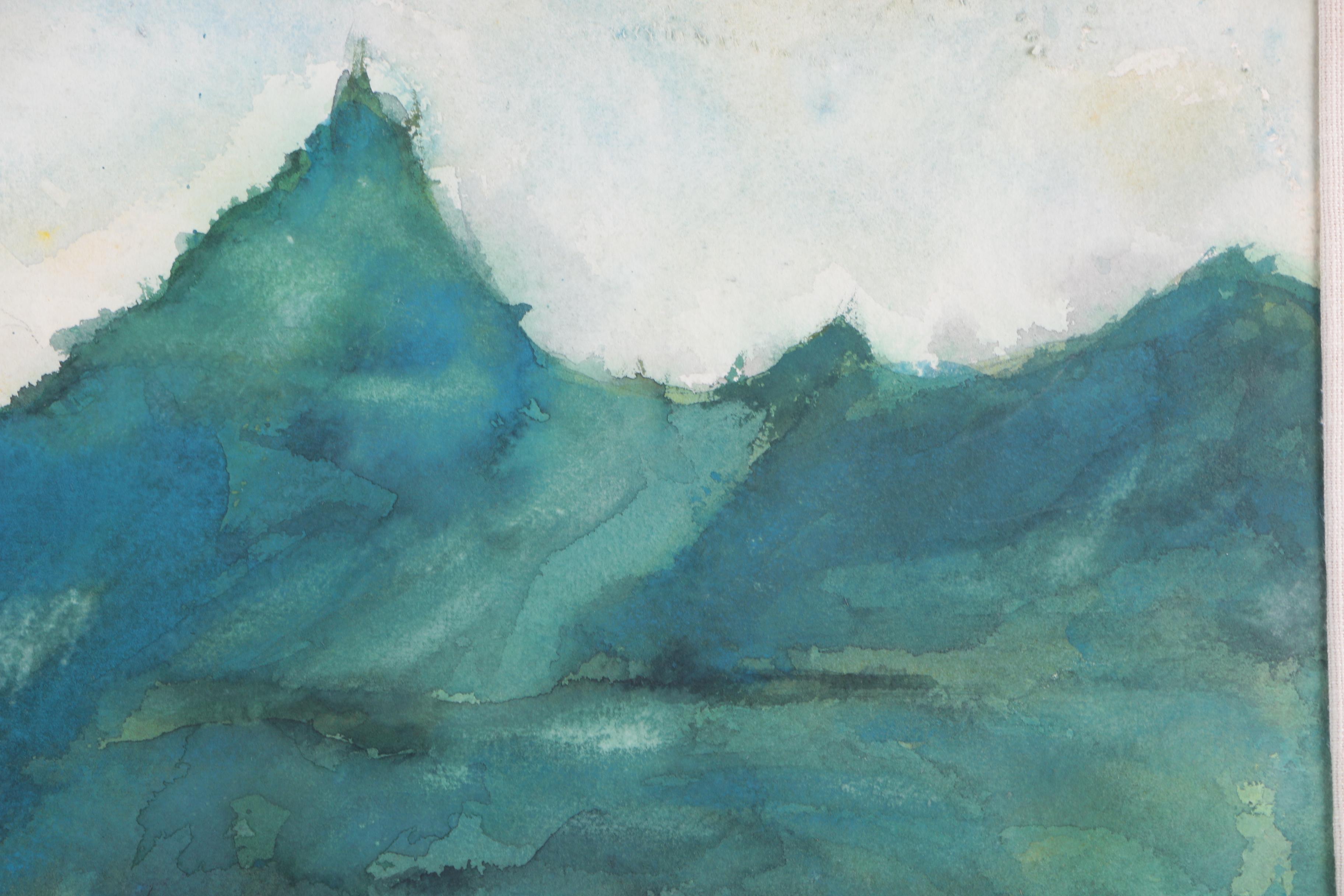 Robert H. Meltzer Watercolor Painting on Paper of a Tropical Landscape