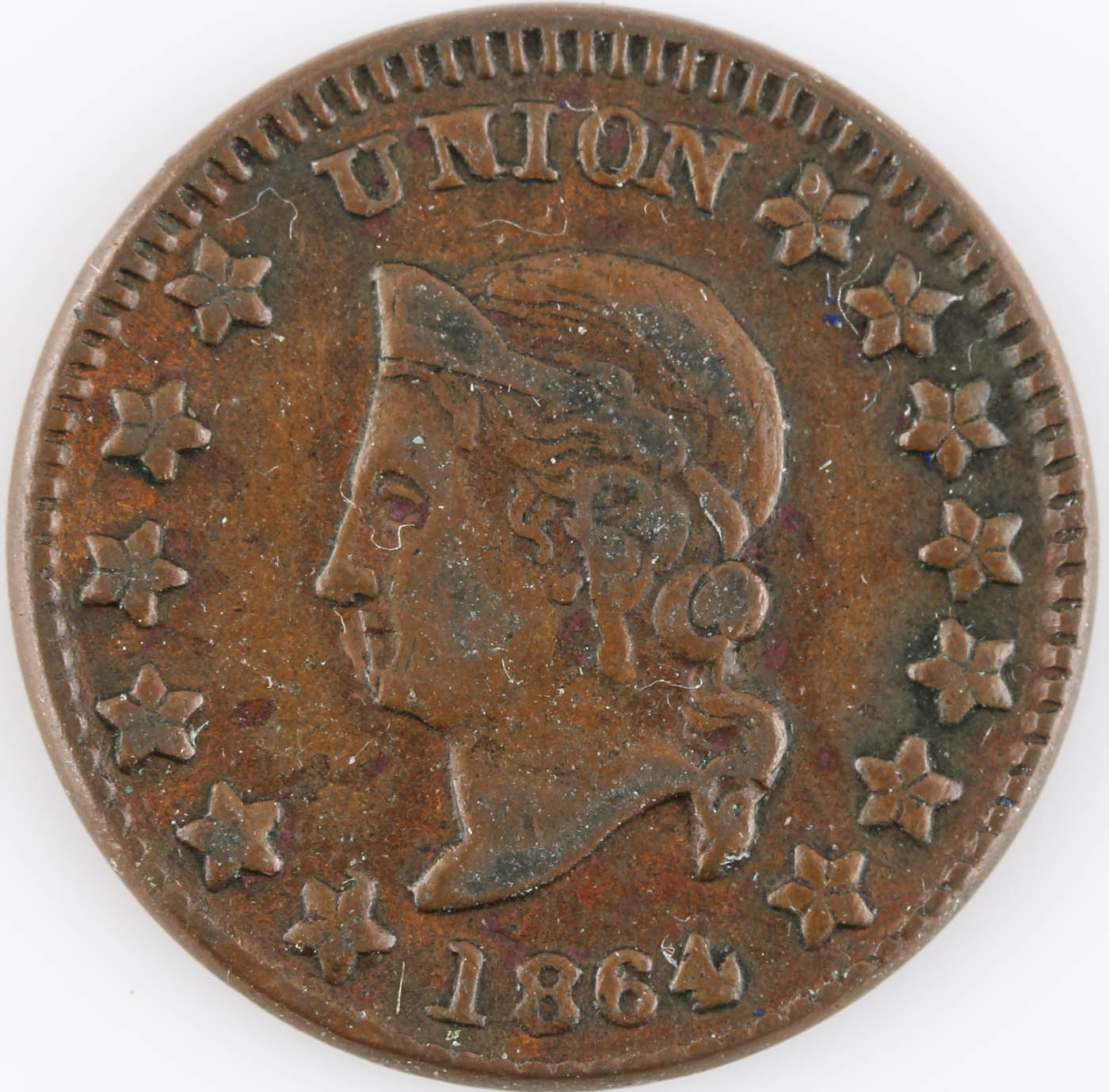 1864 Civil War Token: "Our Card"