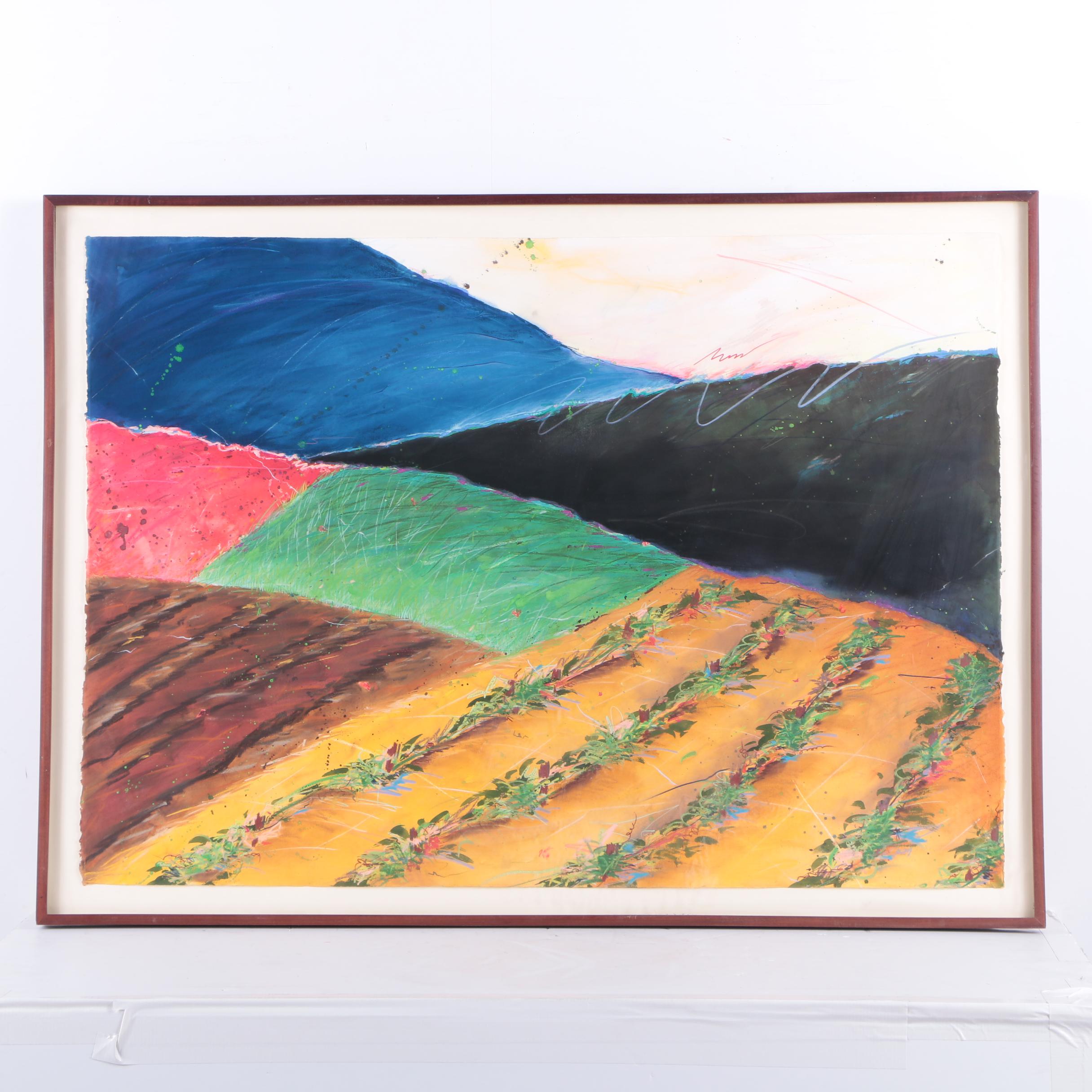 Beanie Kaman Pastel Drawing "Poppy Fields V"
