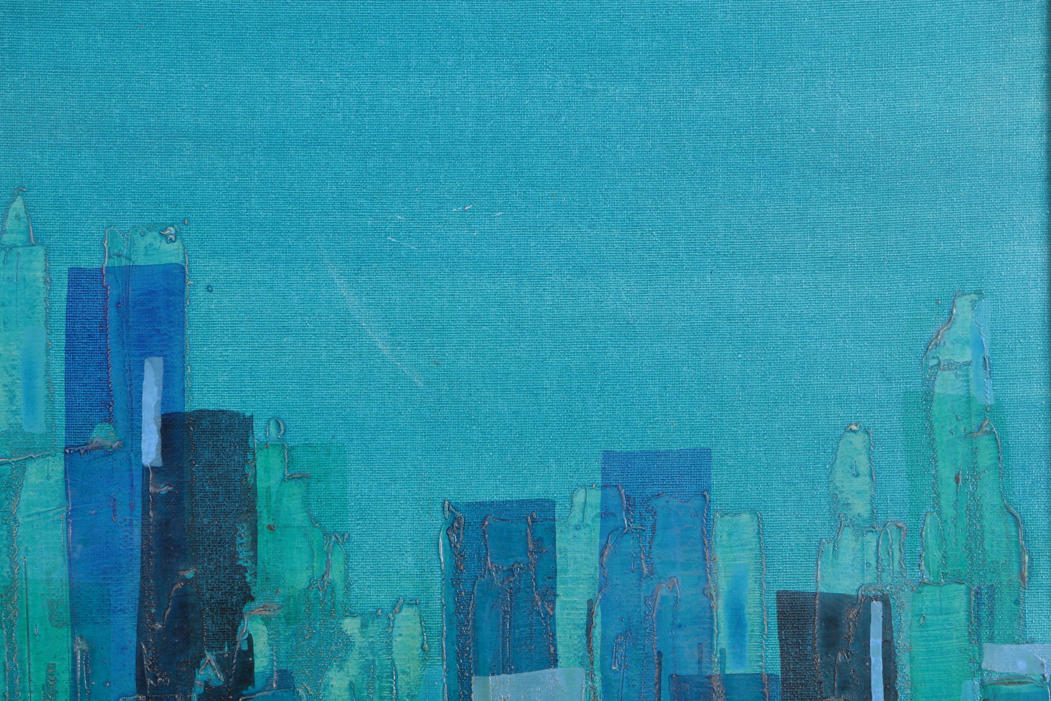 Farrington Oil Painting on Canvas of a City Skyline