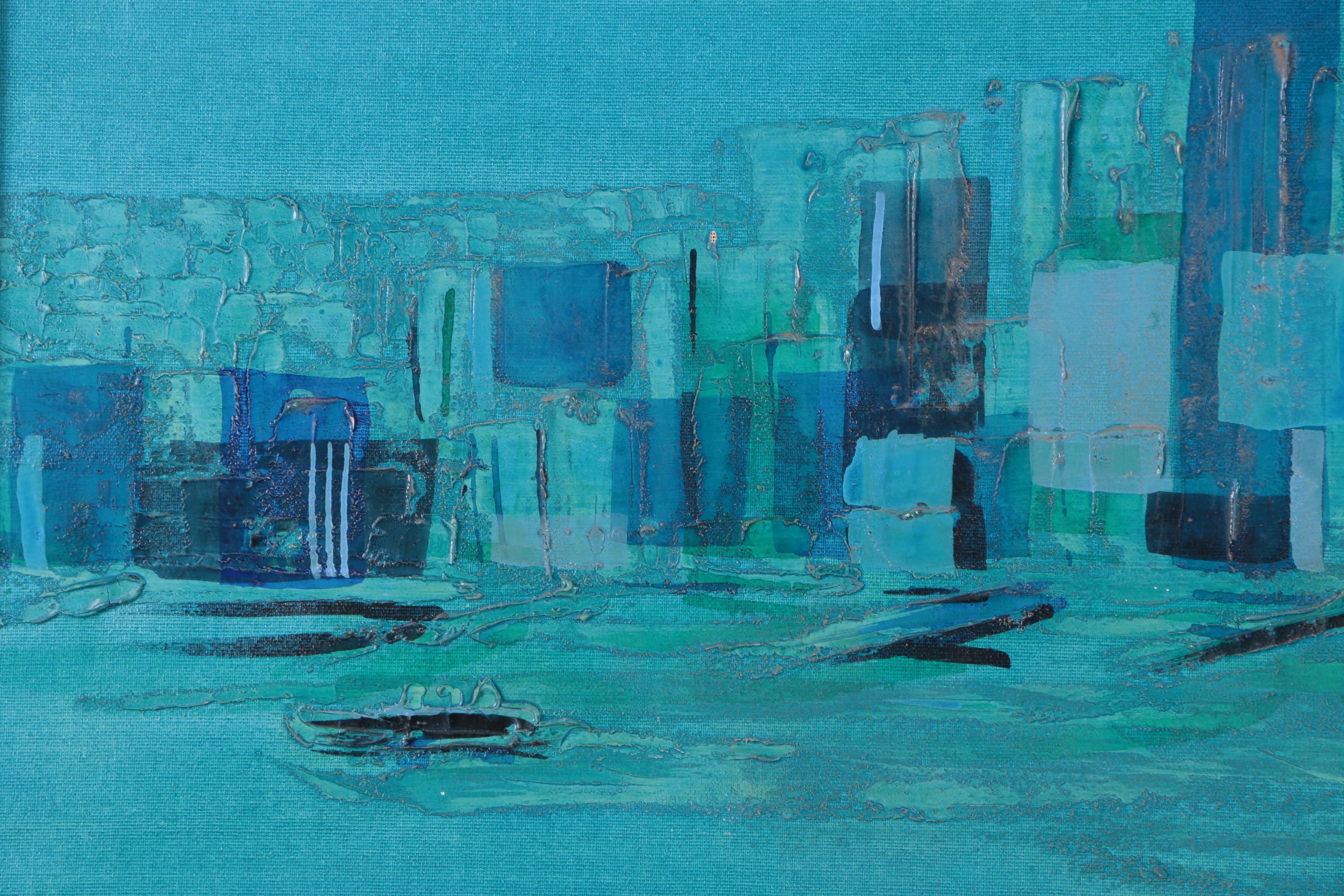 Farrington Oil Painting on Canvas of a City Skyline