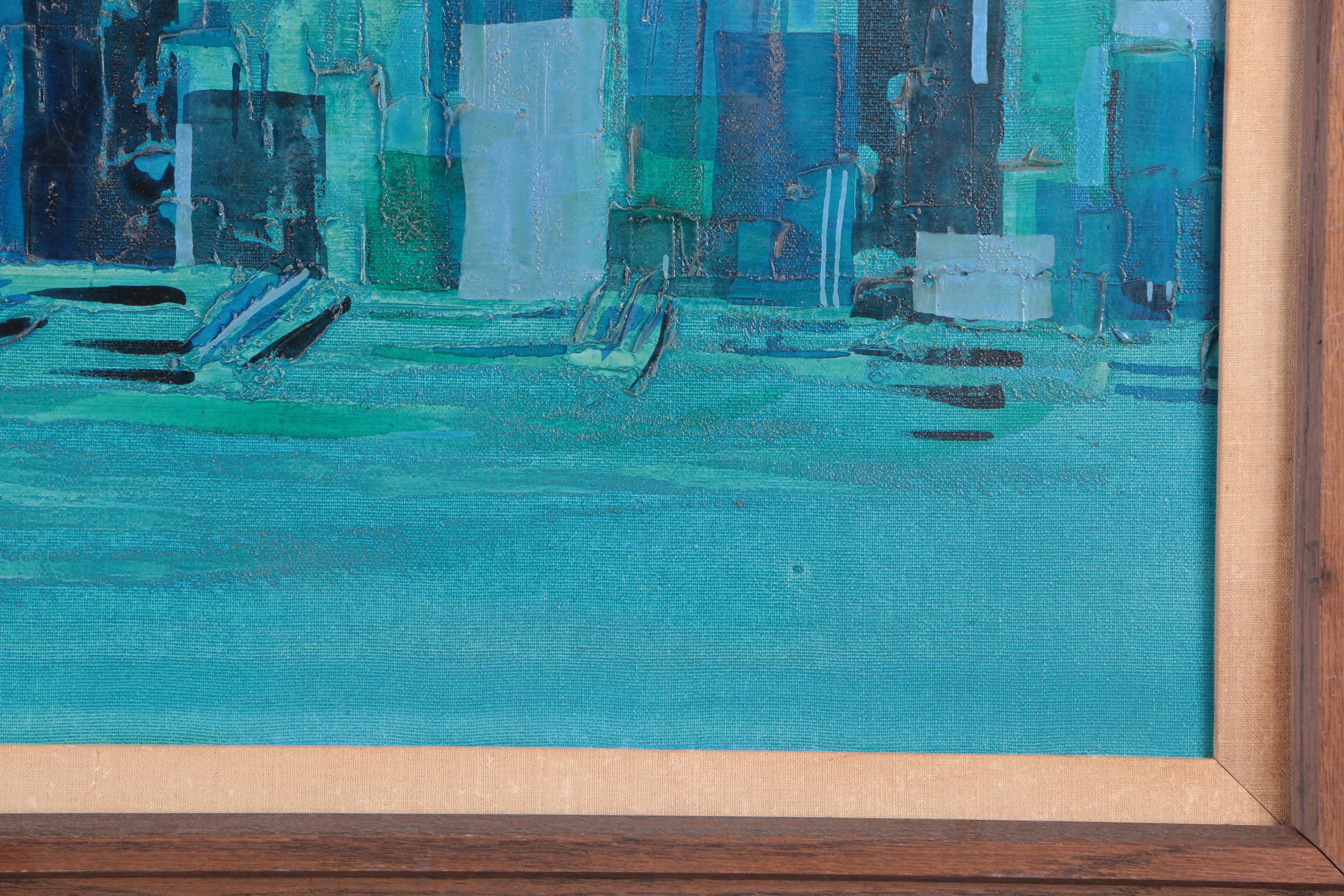 Farrington Oil Painting on Canvas of a City Skyline