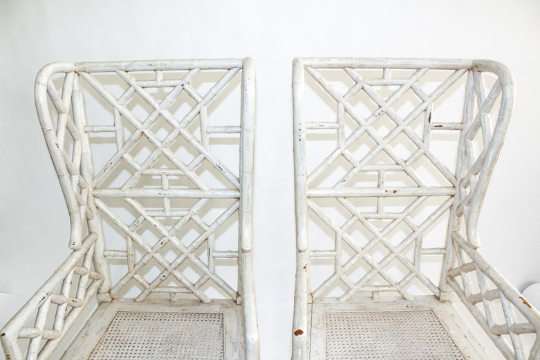 Vintage Bamboo Wingback Chairs by Guildmaster