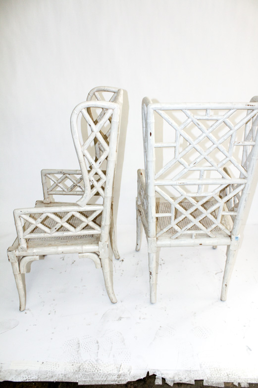 Vintage Bamboo Wingback Chairs by Guildmaster