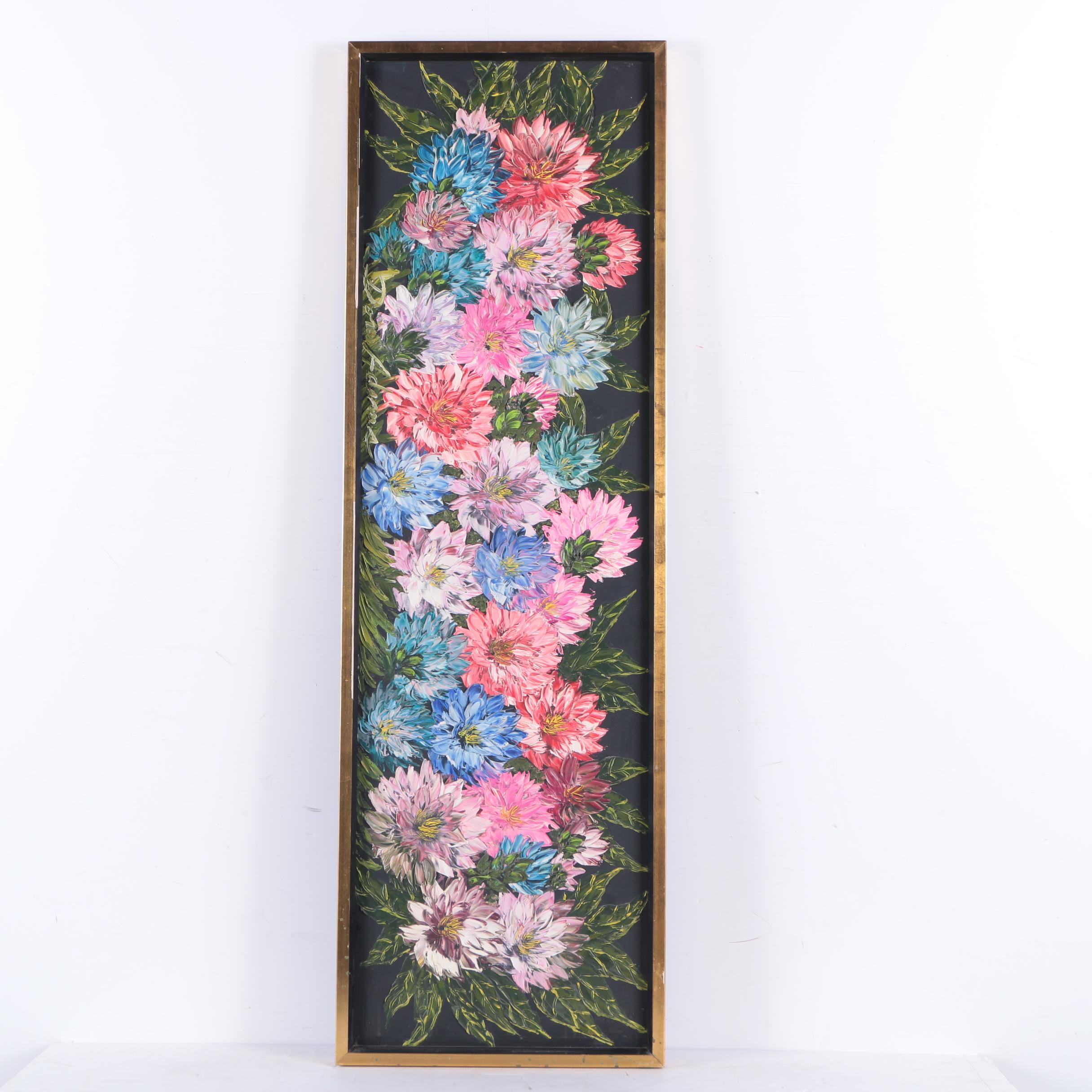 Doris Adams Oil Painting on Masonite of Flowers