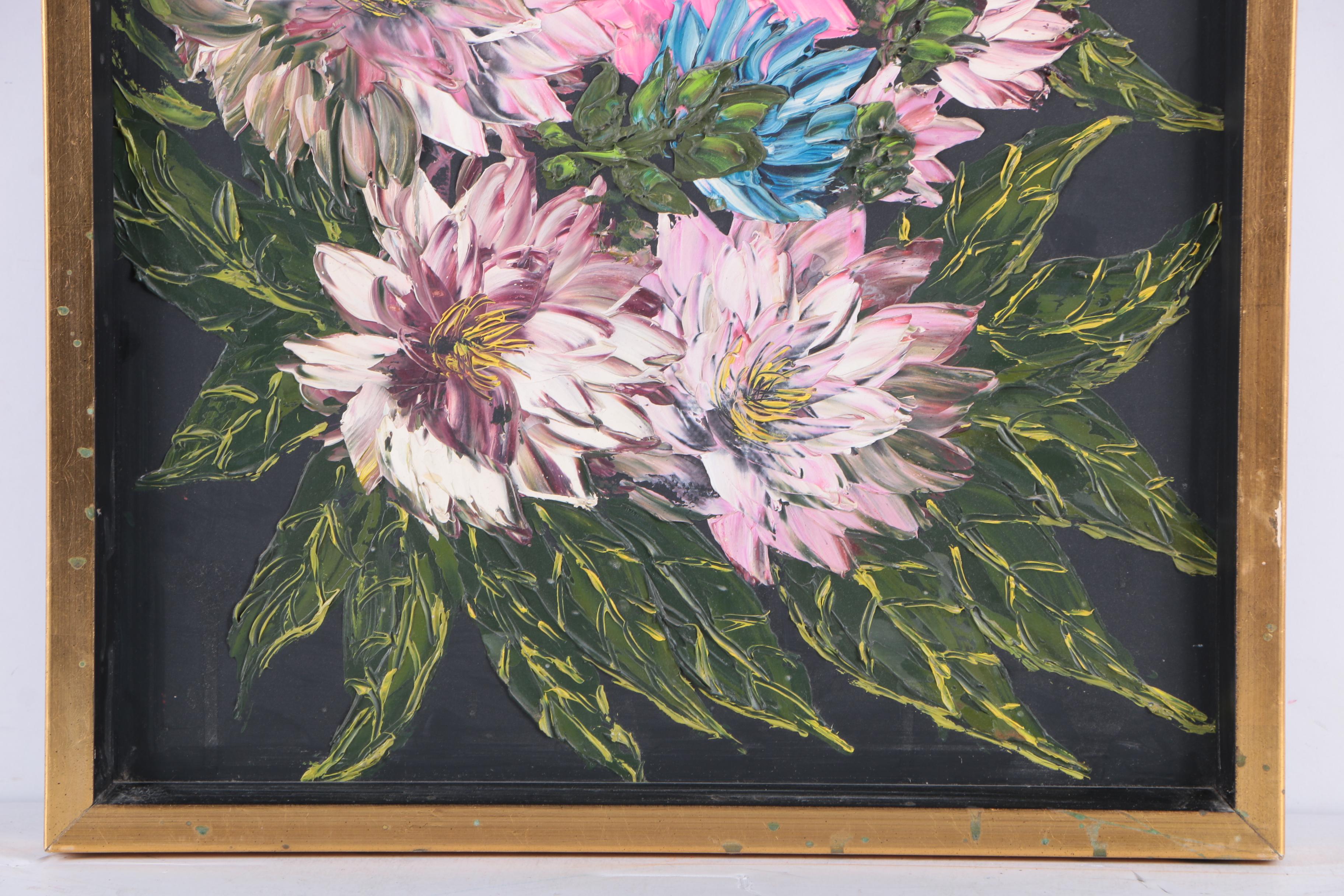 Doris Adams Oil Painting on Masonite of Flowers